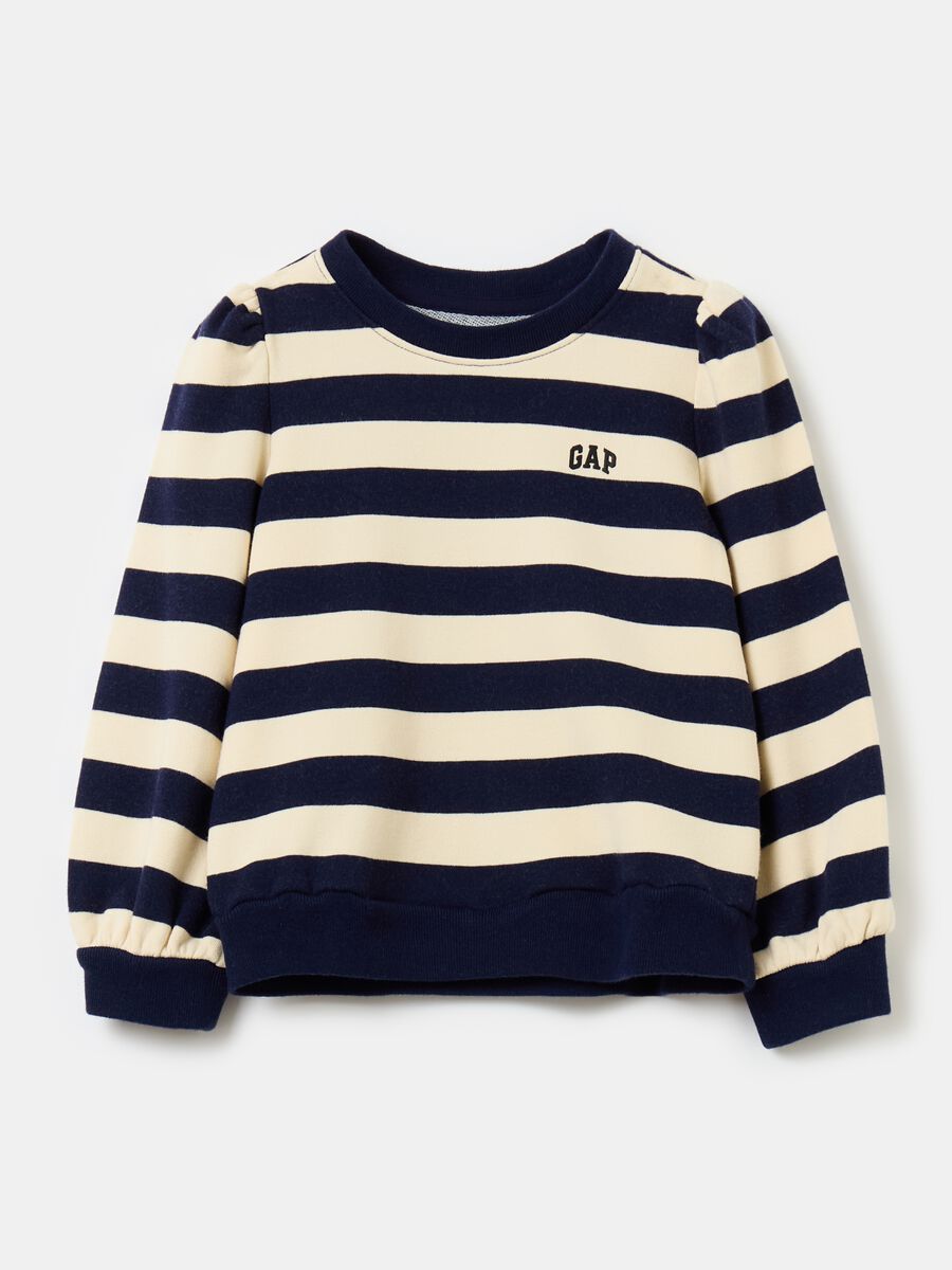 Sweatshirt with logo embroidery and puff sleeves Baby Girl_0