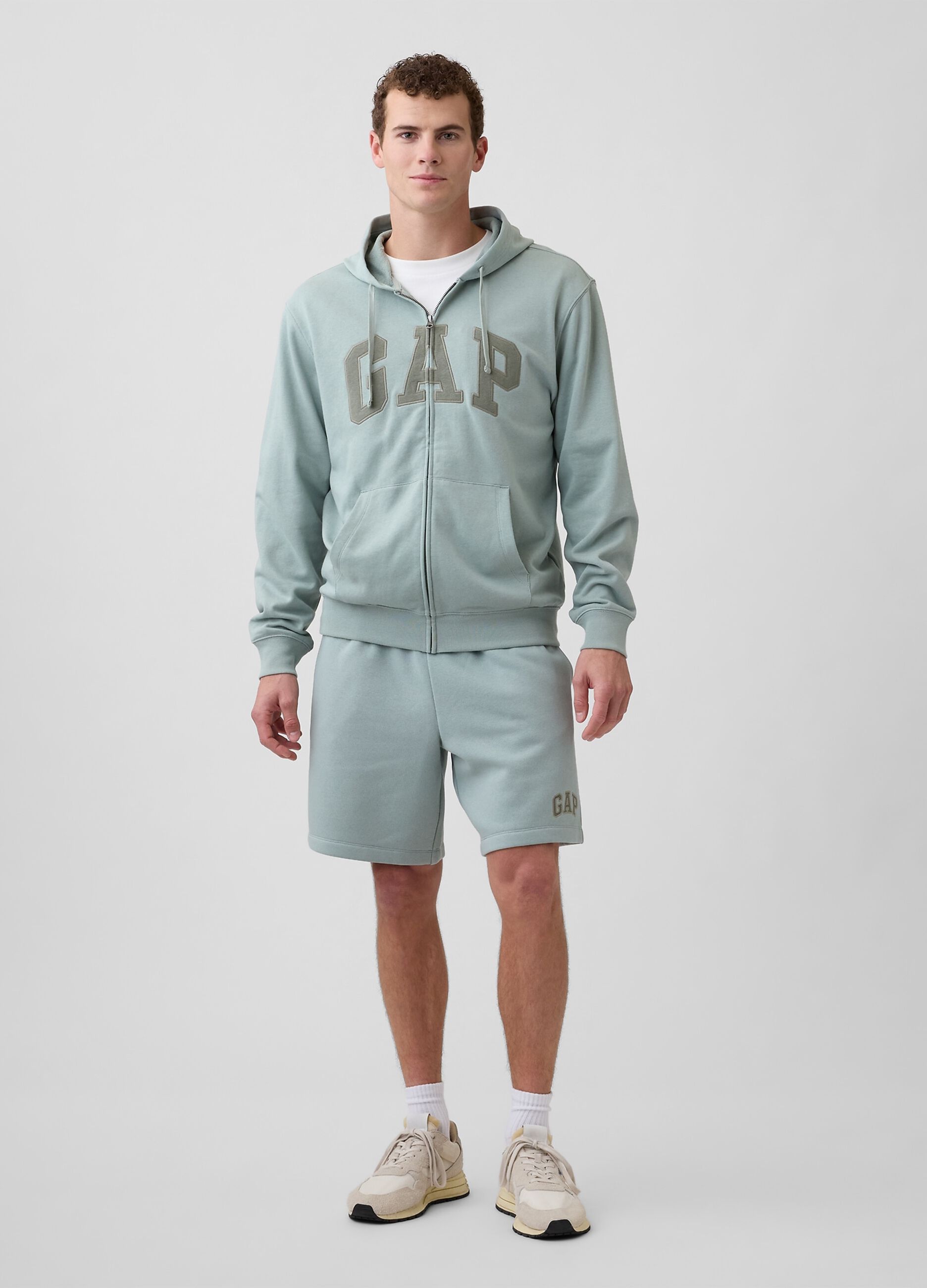 Felpa con cappuccio e logo in misto cotone