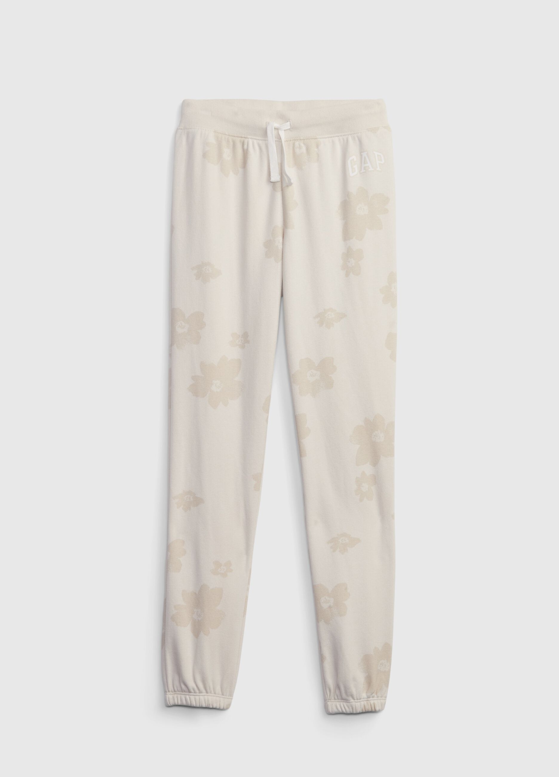 Joggers con stampa a fiori e logo