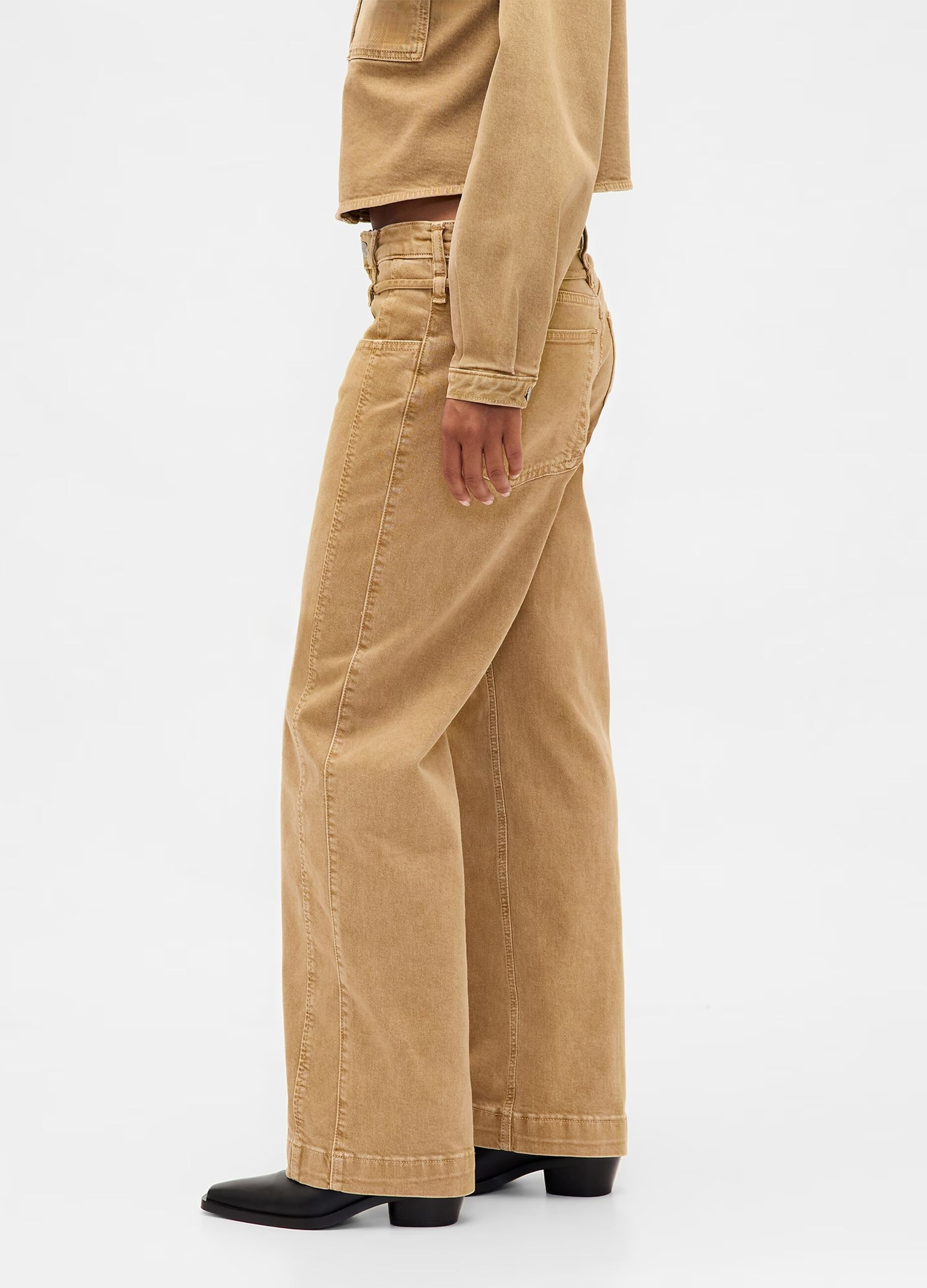 Pantaloni in cotone elasticizzato beige slim fit