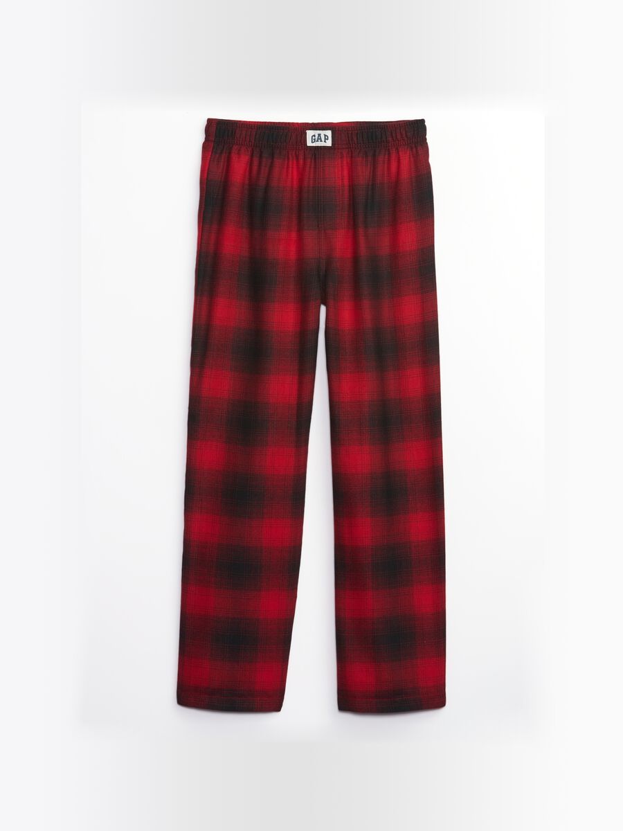 Pantalone pigiama in flanella check Bambino_0
