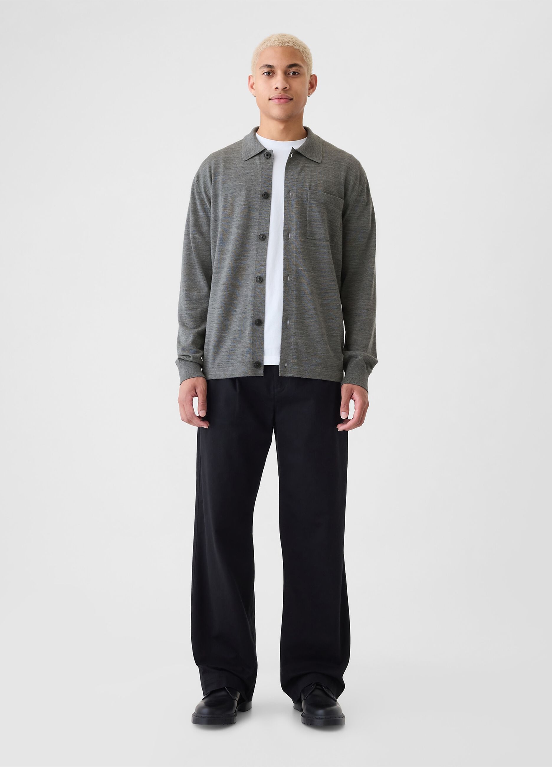 Cardigan top in merino wool_2