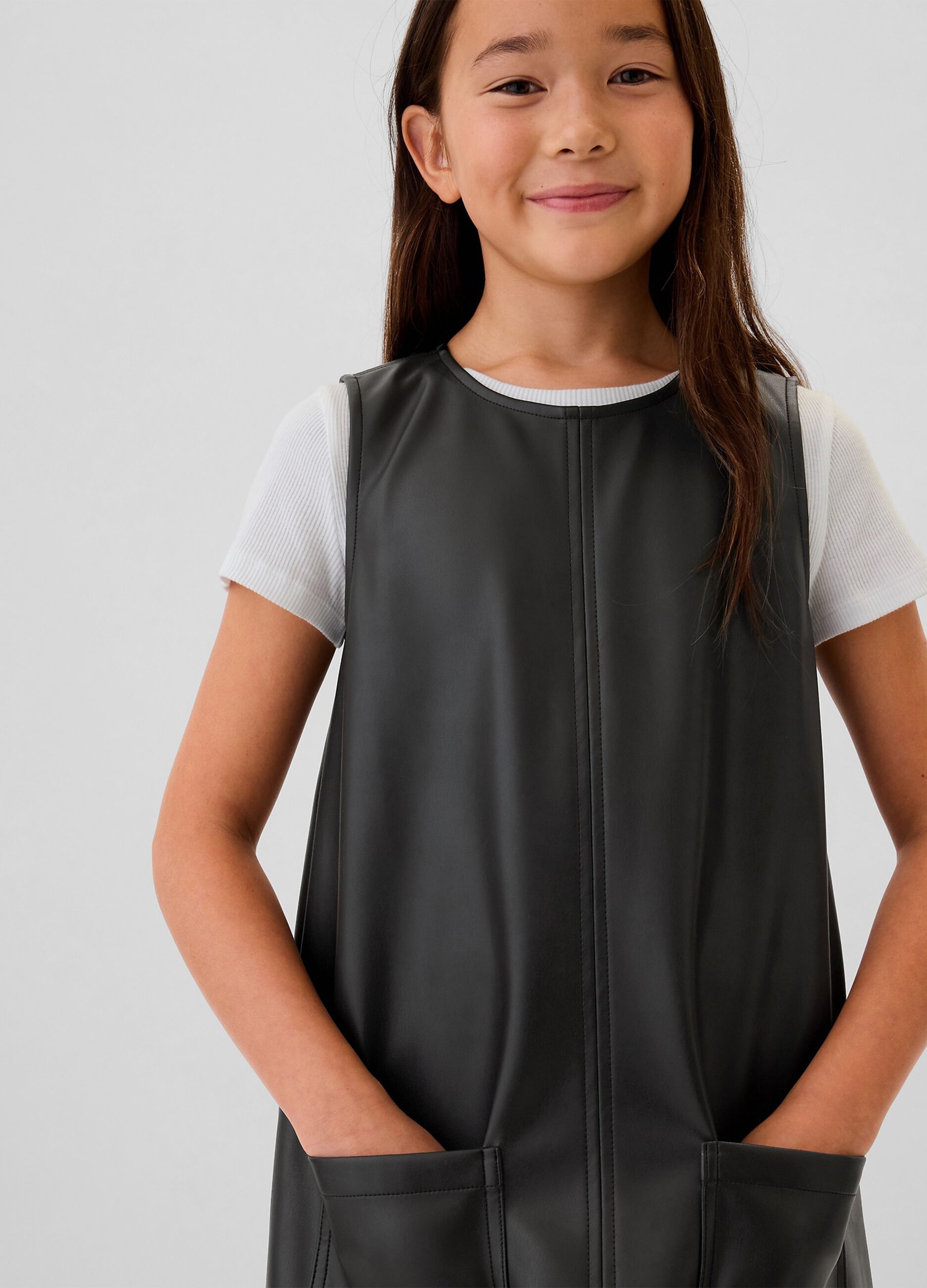 Short sleeveless shiny-effect dress_1
