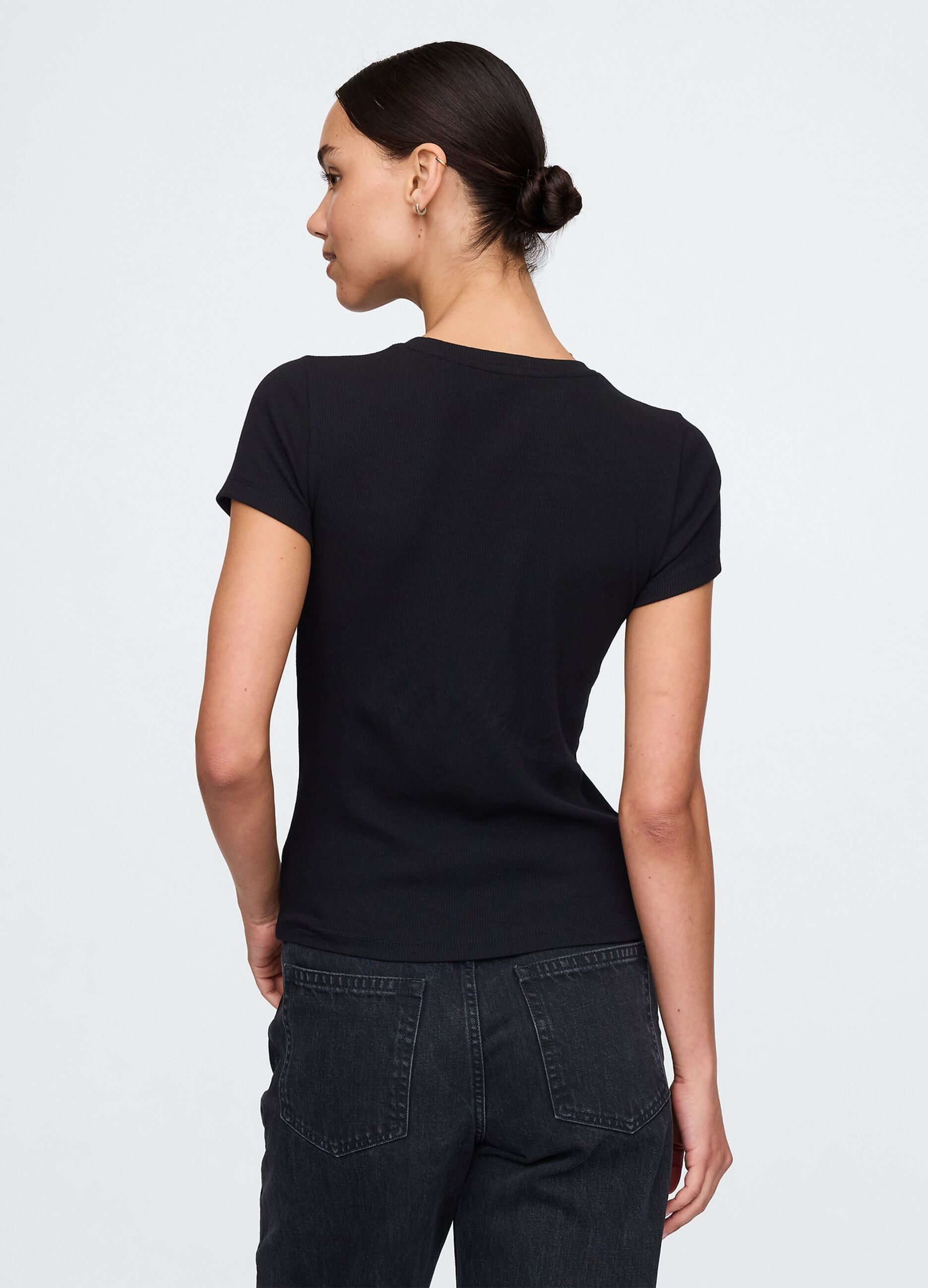 Slim-fit T-shirt in ribbed cotton_1