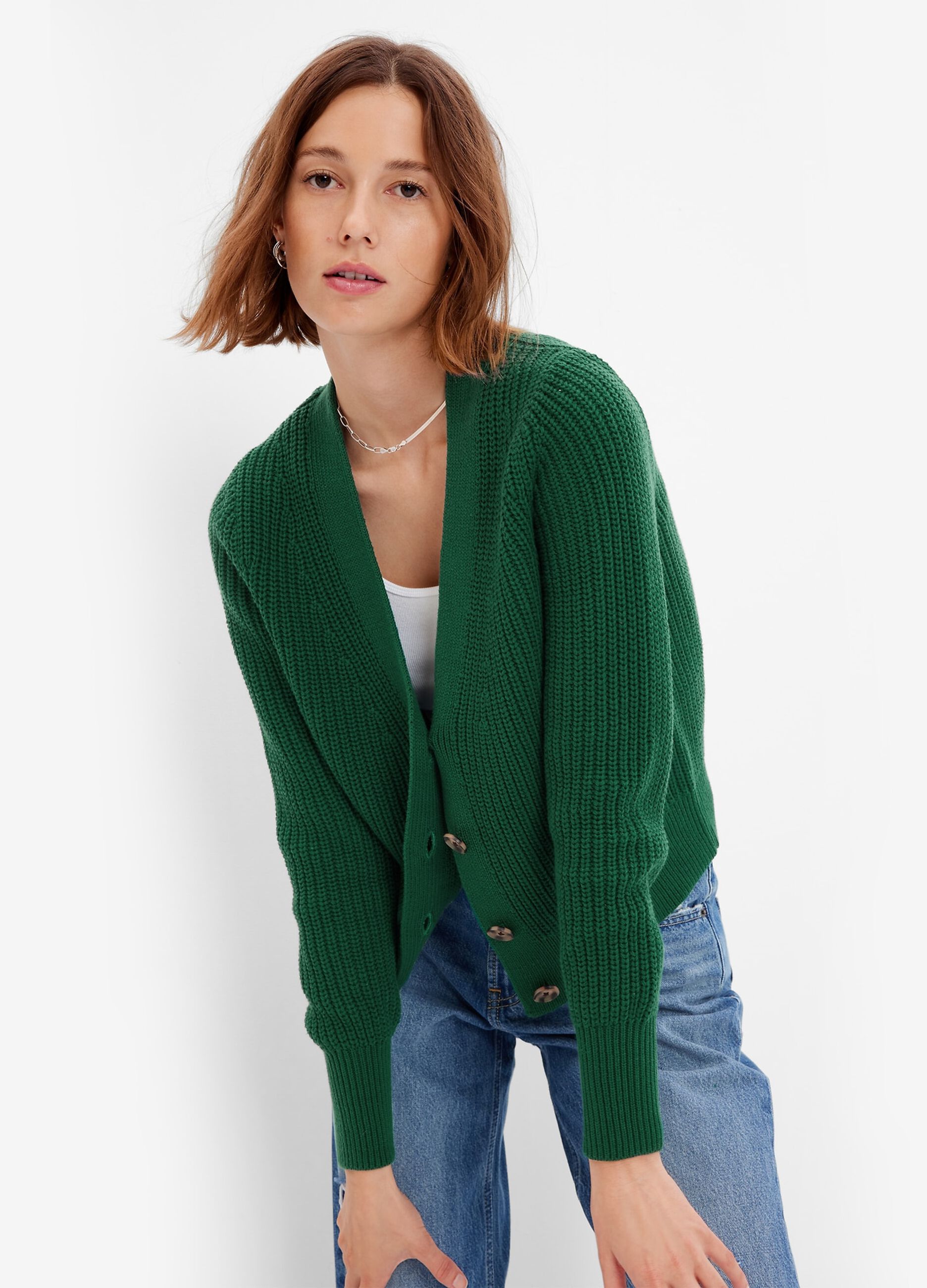 Cardigan in cotone con scollo a V