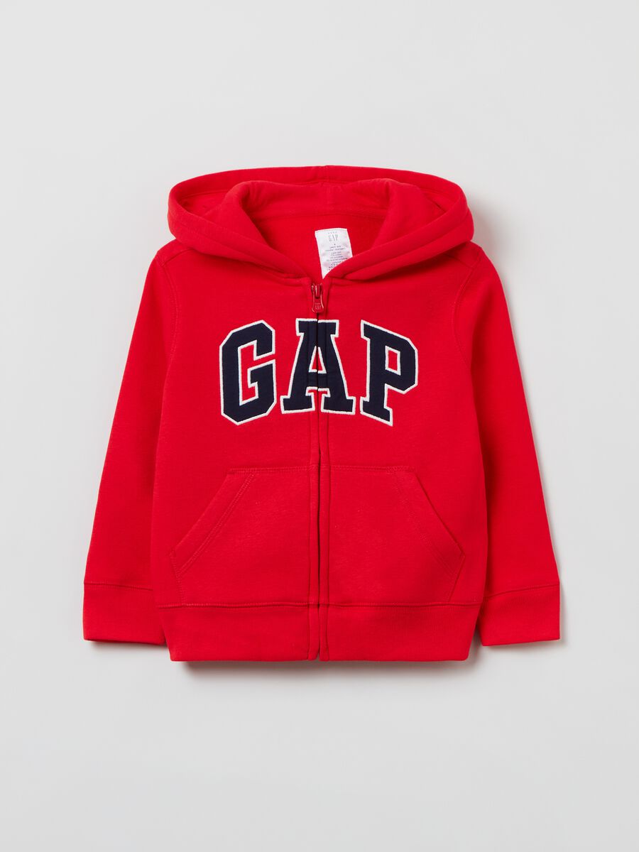 Full-zip con cappuccio e patch logo Bambino_0