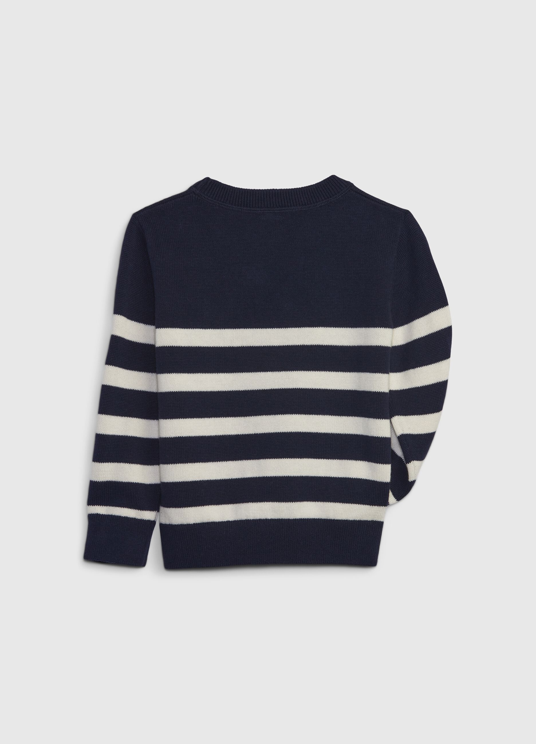 Striped cotton pullover with embroidery_1