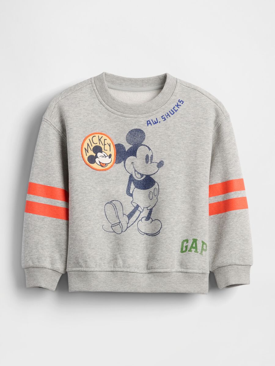 Felpa grigia con stampa Mickey Bimbo_0