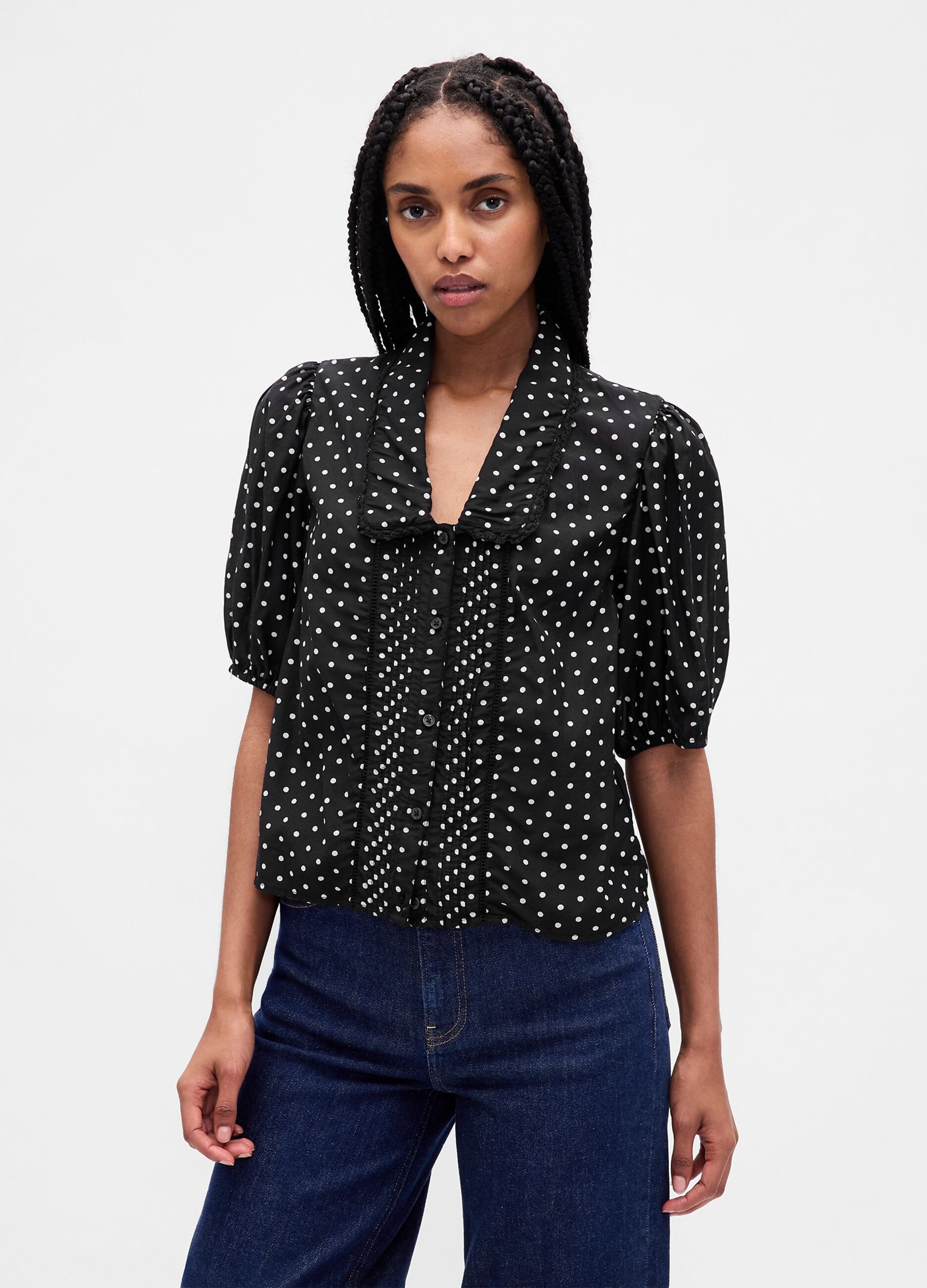 Camicia nera a pois