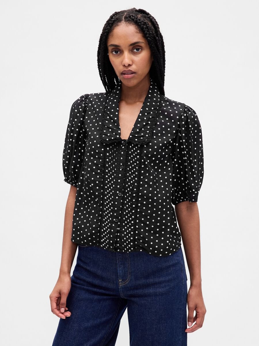 Camicia nera a pois Donna_0