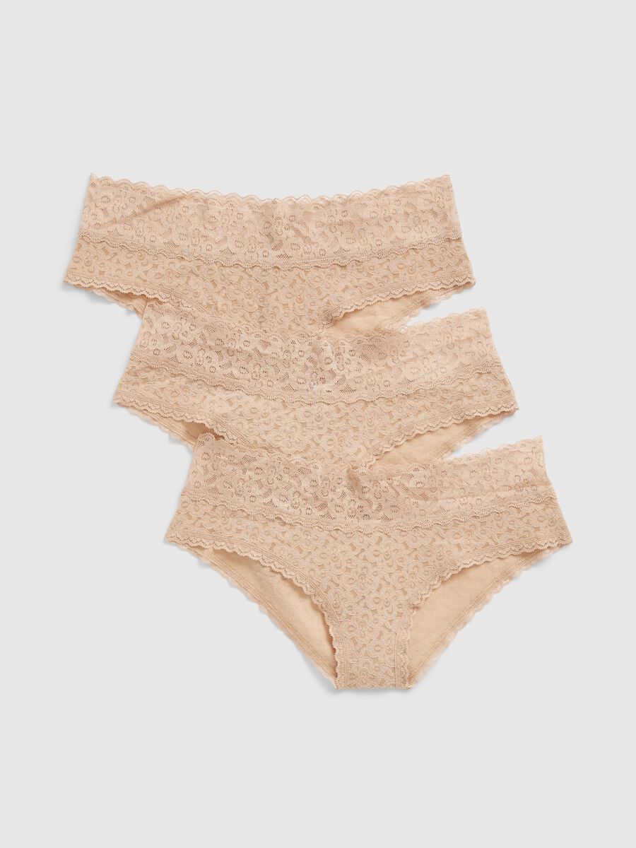 Three-pack knicker shorts in lace Woman_0