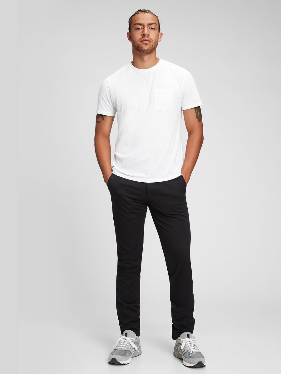 Skinny-fit stretch cotton trousers Man_0
