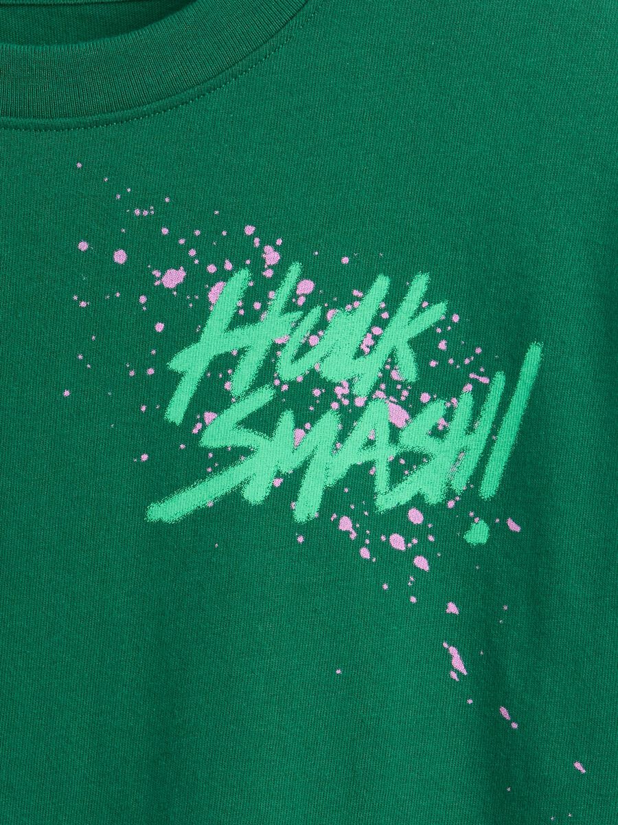 Green cotton t-shirt with print Boy_2