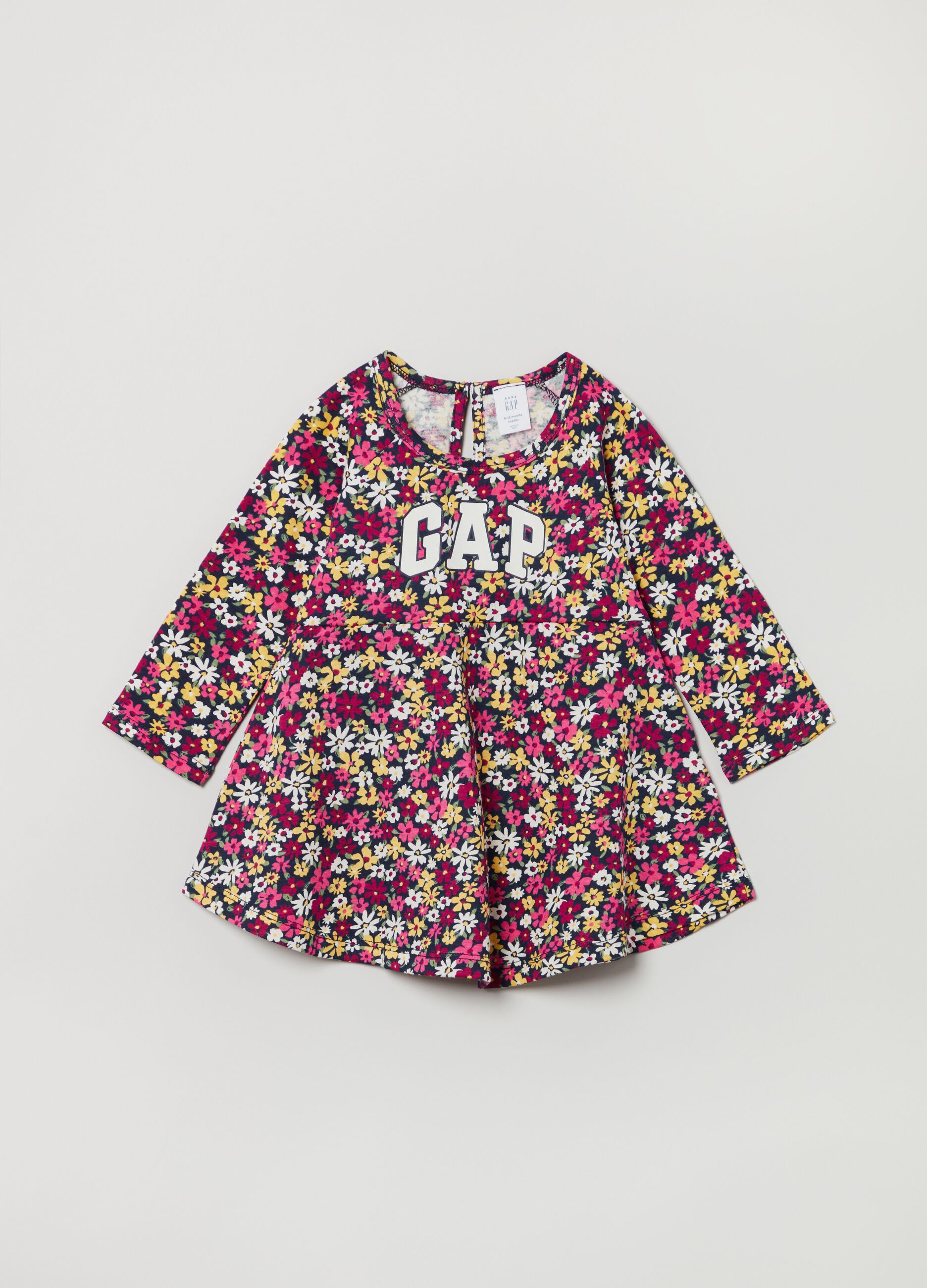 Floral dress with logo print