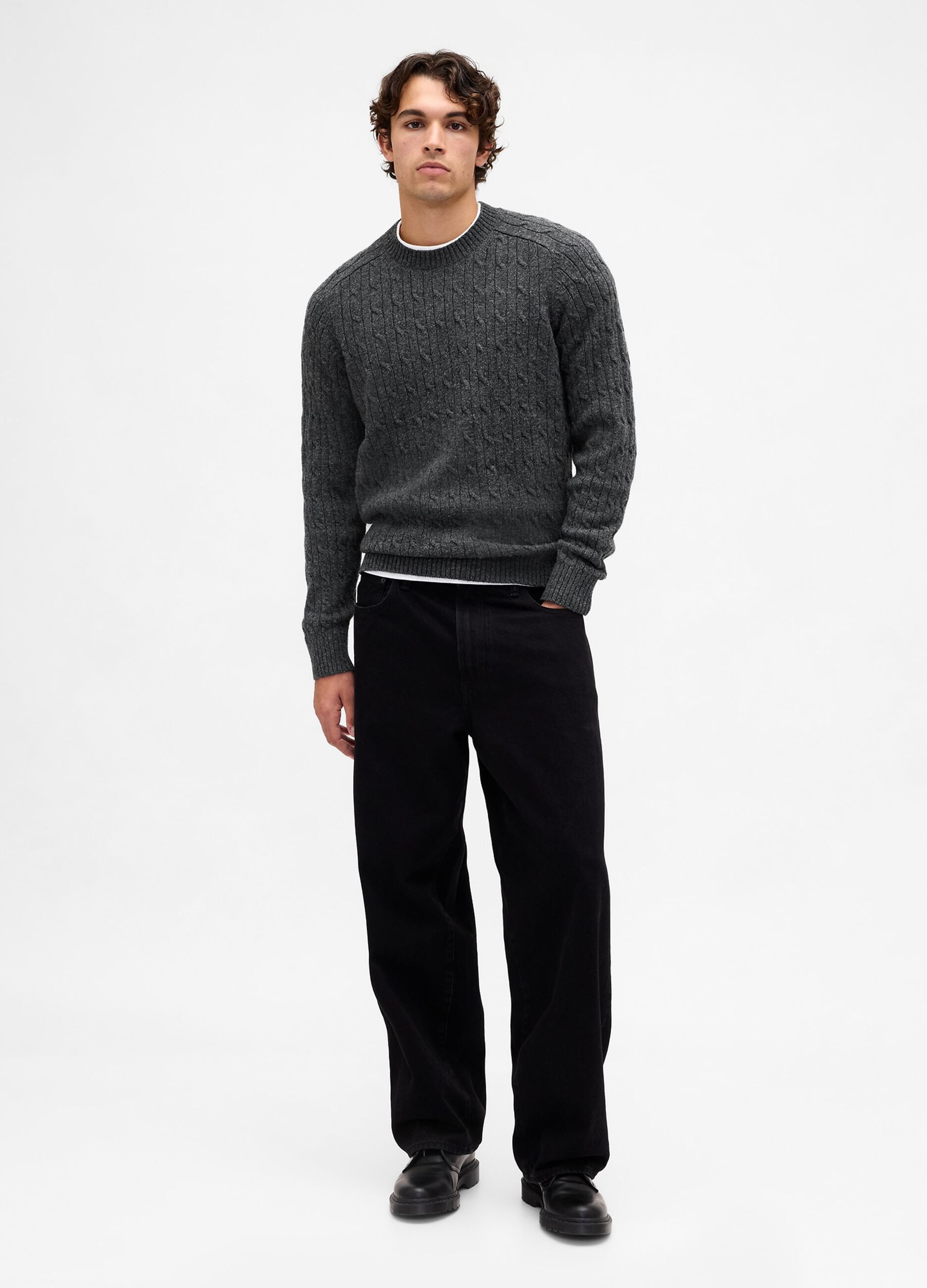 Maglione grigio in misto lana