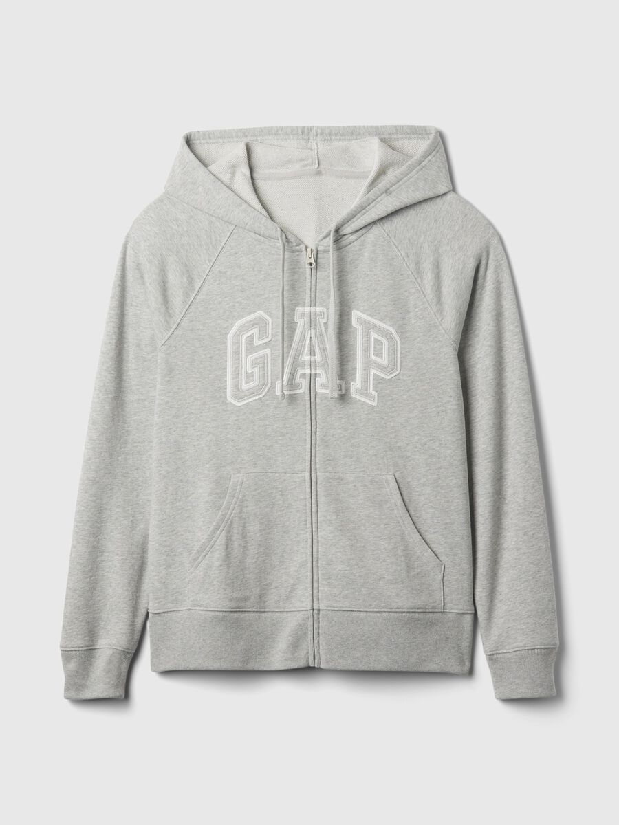 Full-zip in French Terry con ricamo logo Donna_2