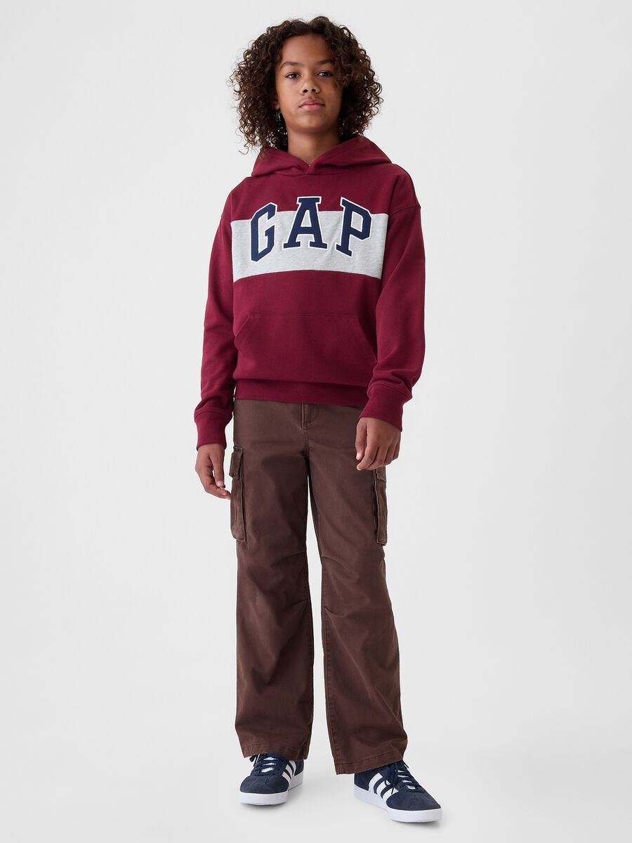Felpa colorblock con ricamo logo Bambino_1