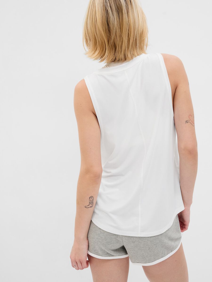 Stretch tank top with round neck Woman_1