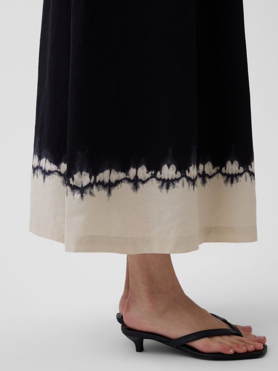Abito midi in misto lino Donna_4