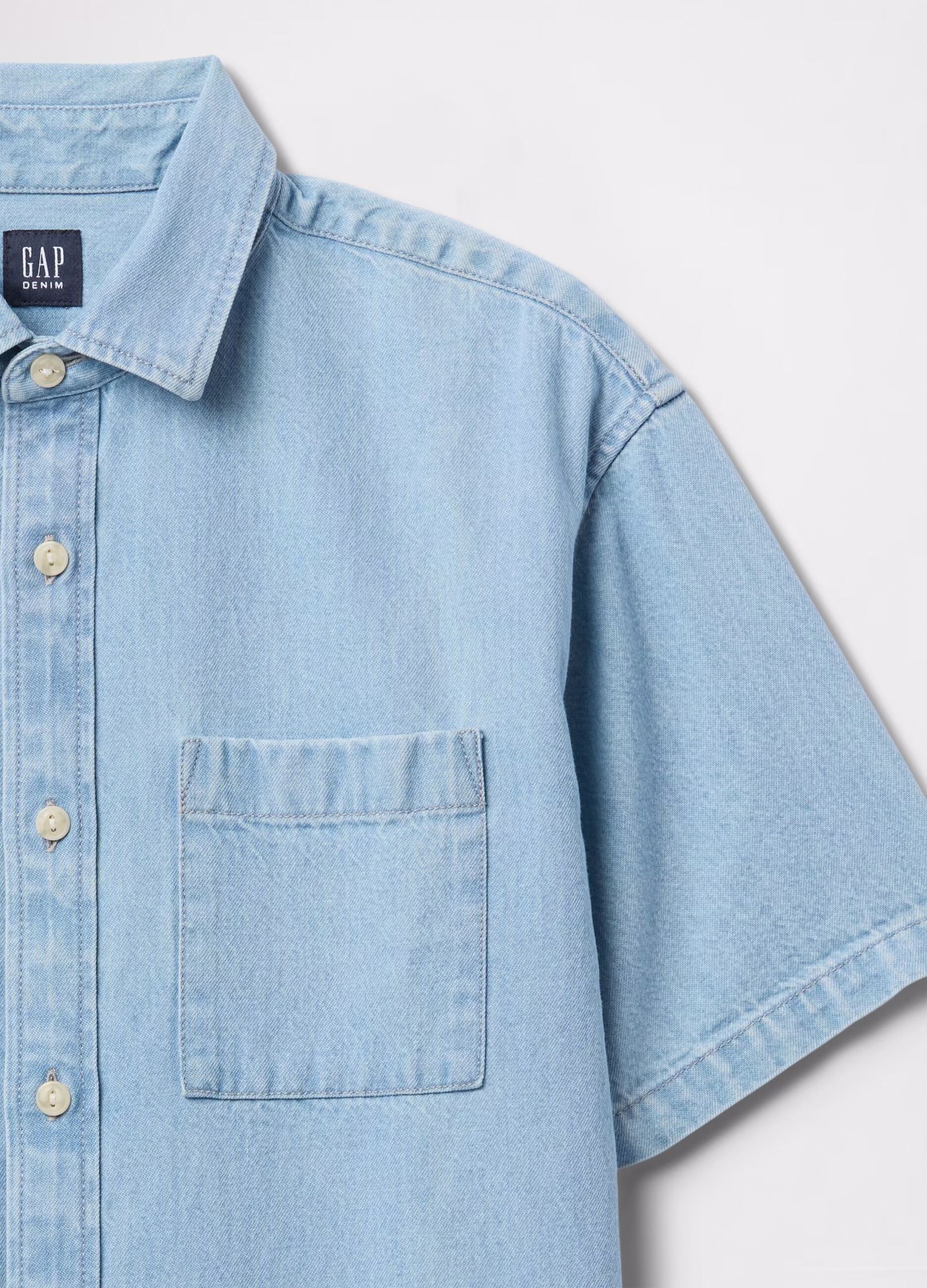 Camicia in denim a maniche corte_4