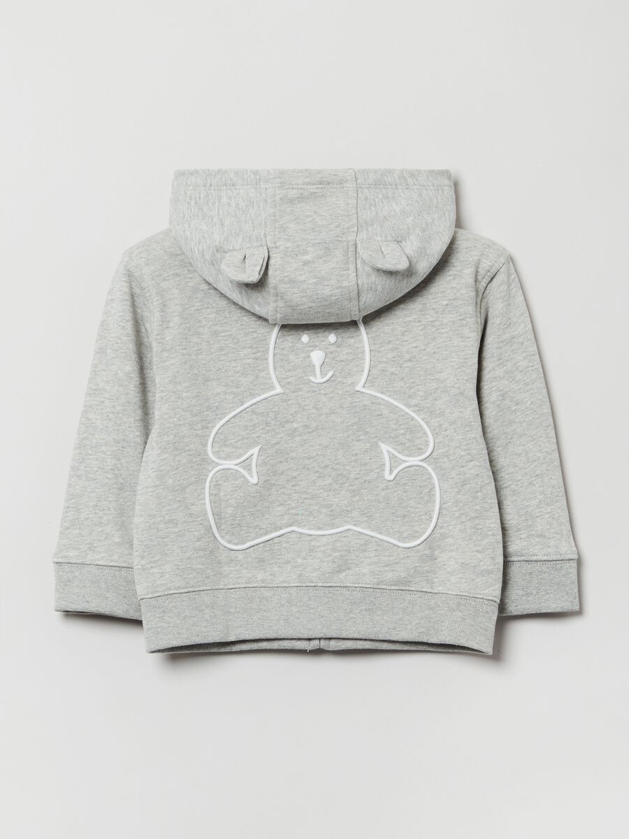 Full-zip sweatshirt with hood and logo patch Newborn Boy_1