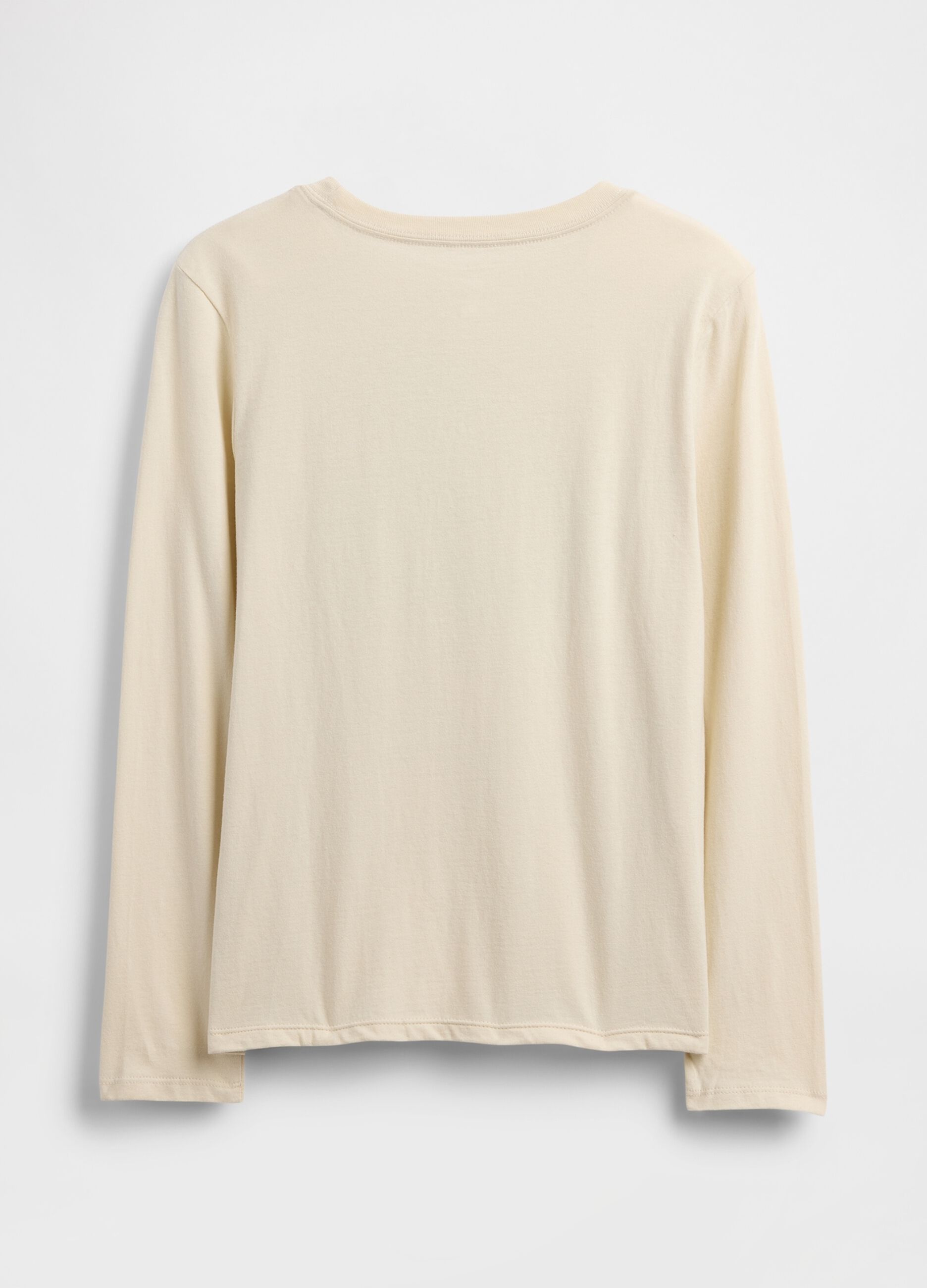 White Long Sleeve Cotton T-shirt_1
