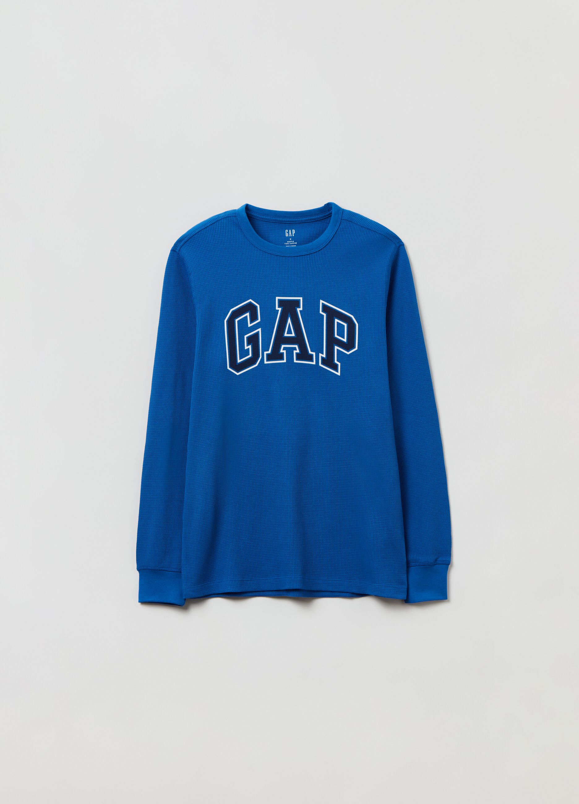T-shirt con trama waffle stampa logo