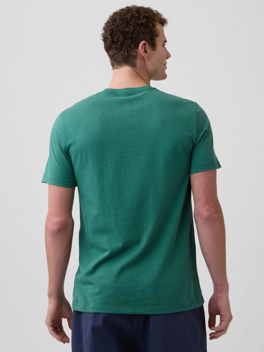 T-shirt a maniche corte in puro cotone con logo Uomo_1
