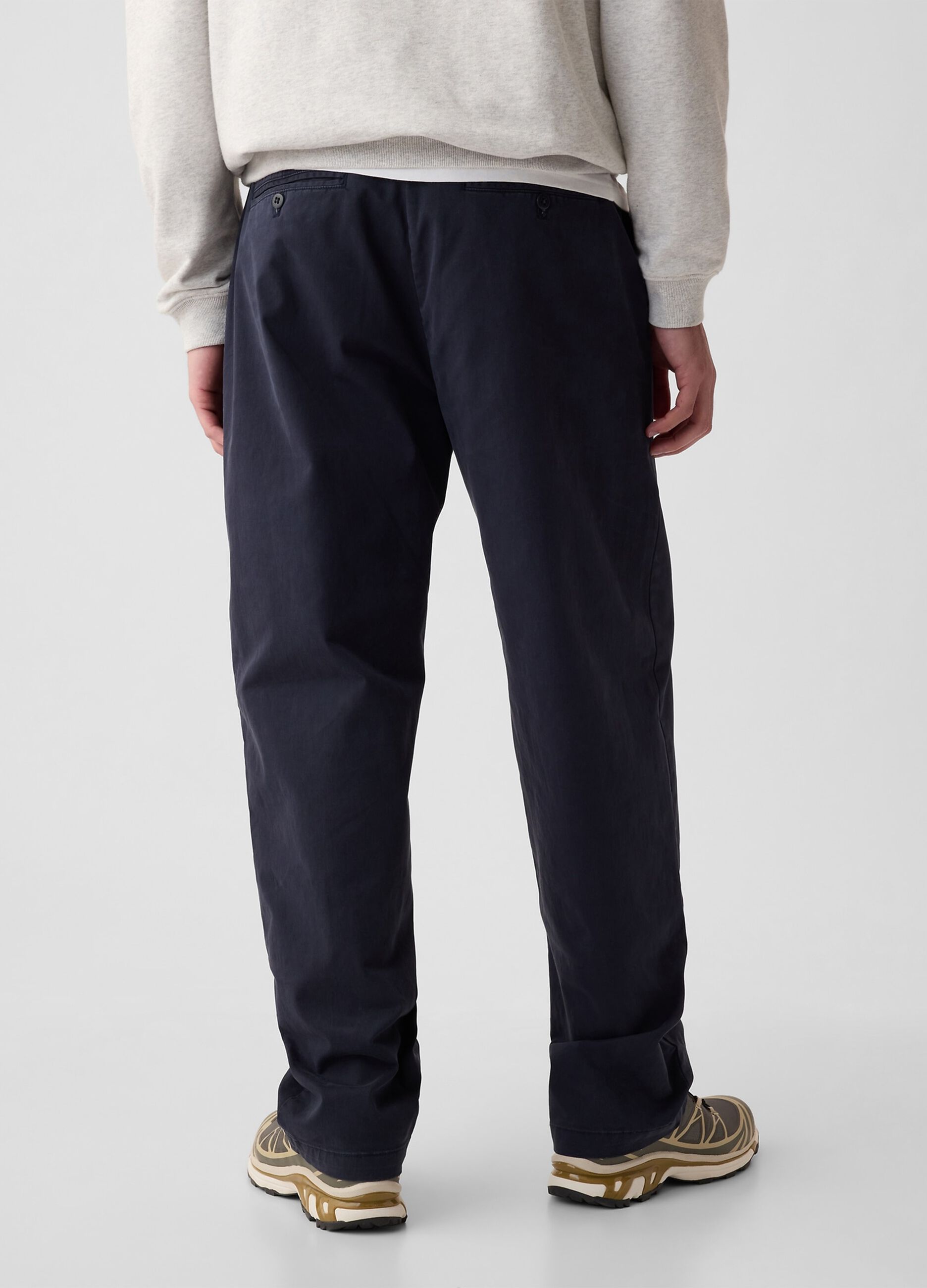 Pantalone baggy fit in cotone stretch_2