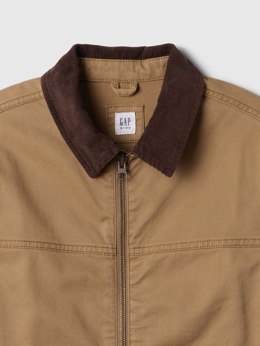 Shacket full-zip con colletto in corduroy Bambino_2