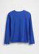 Maglia blu a maniche lunghe in cotone_1