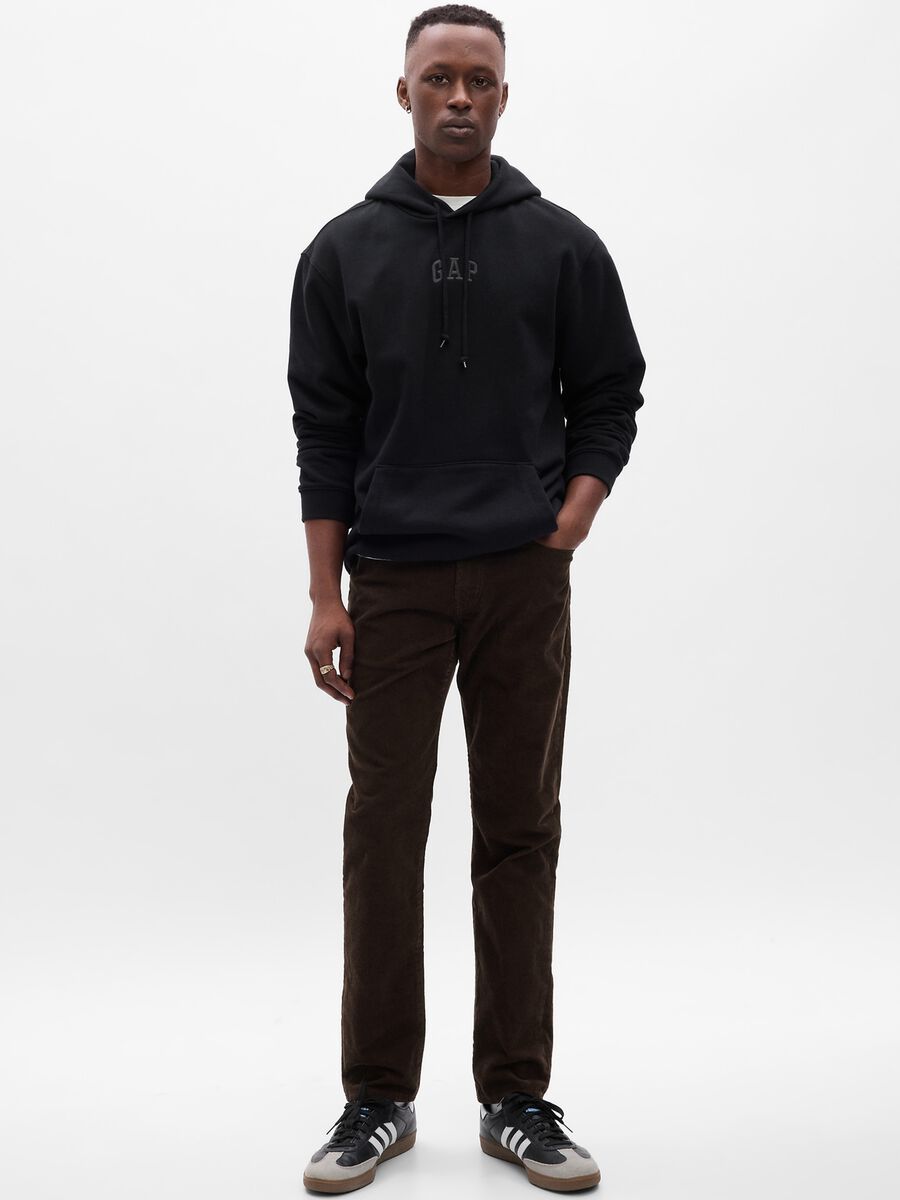 Slim-fit trousers in stretch corduroy Man_0