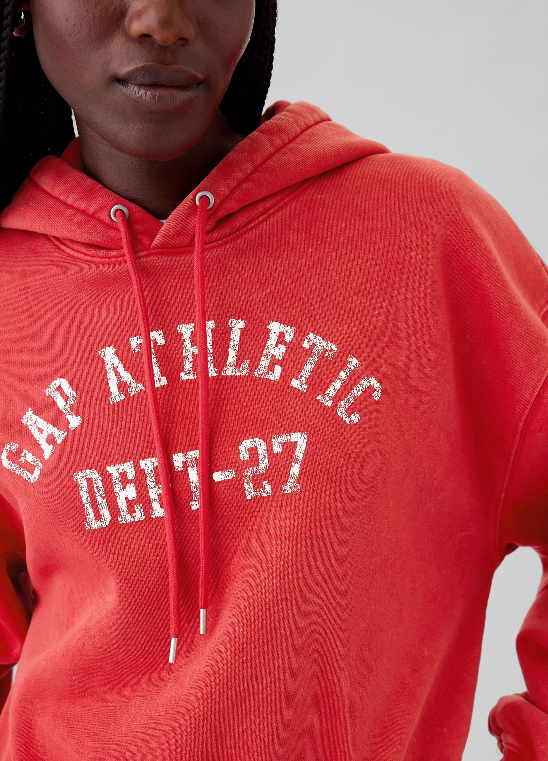 Crop sweatshirt with hood and print_3
