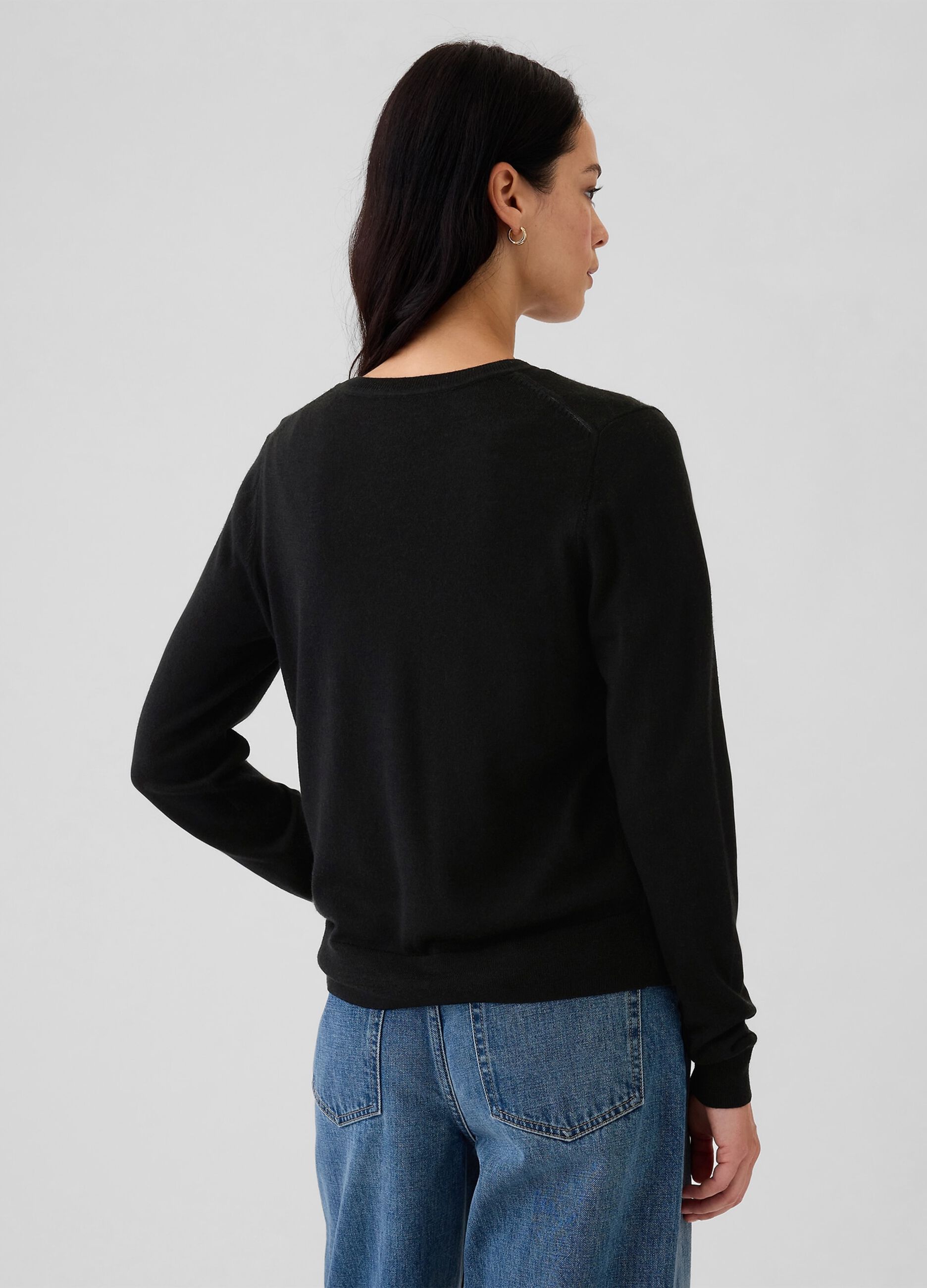 Merino wool pullover with round neck_2