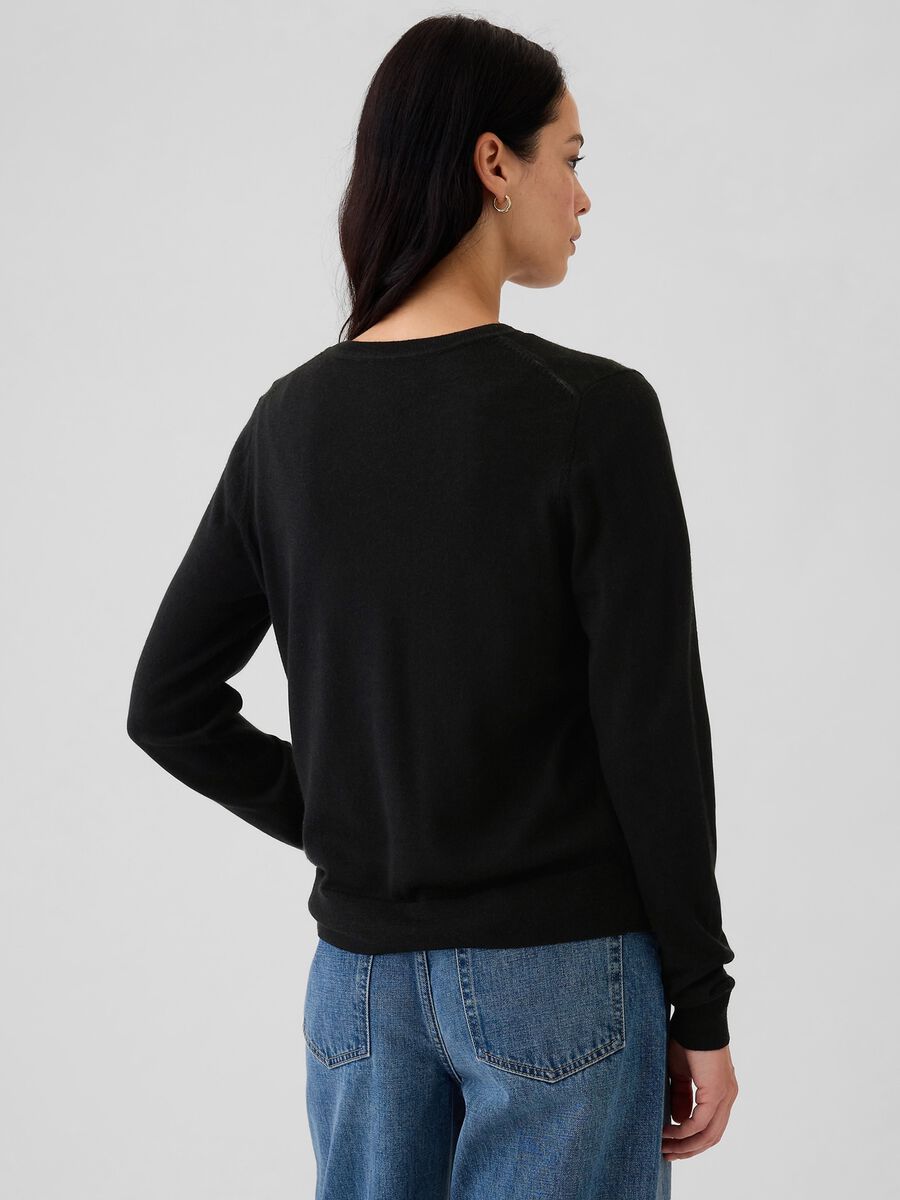Merino wool pullover with round neck Woman_2