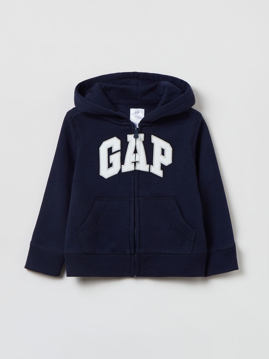 Full-zip con cappuccio e patch logo Bambino_0