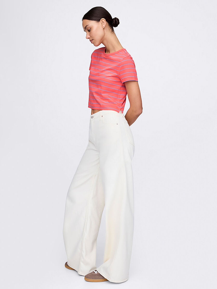 T-shirt multicolor in cotone a maniche corte Donna_1