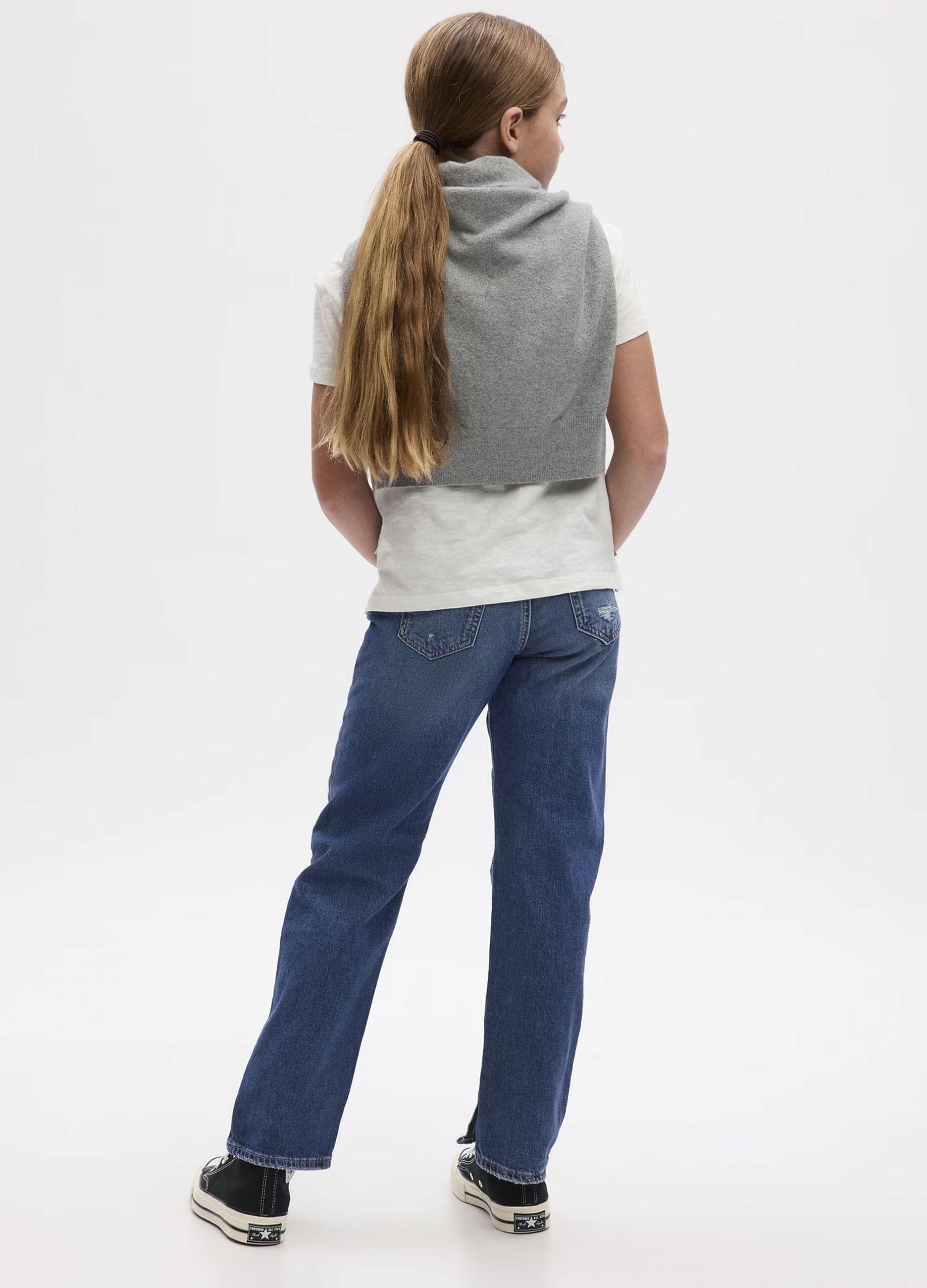 Jeans straight fit con abrasioni