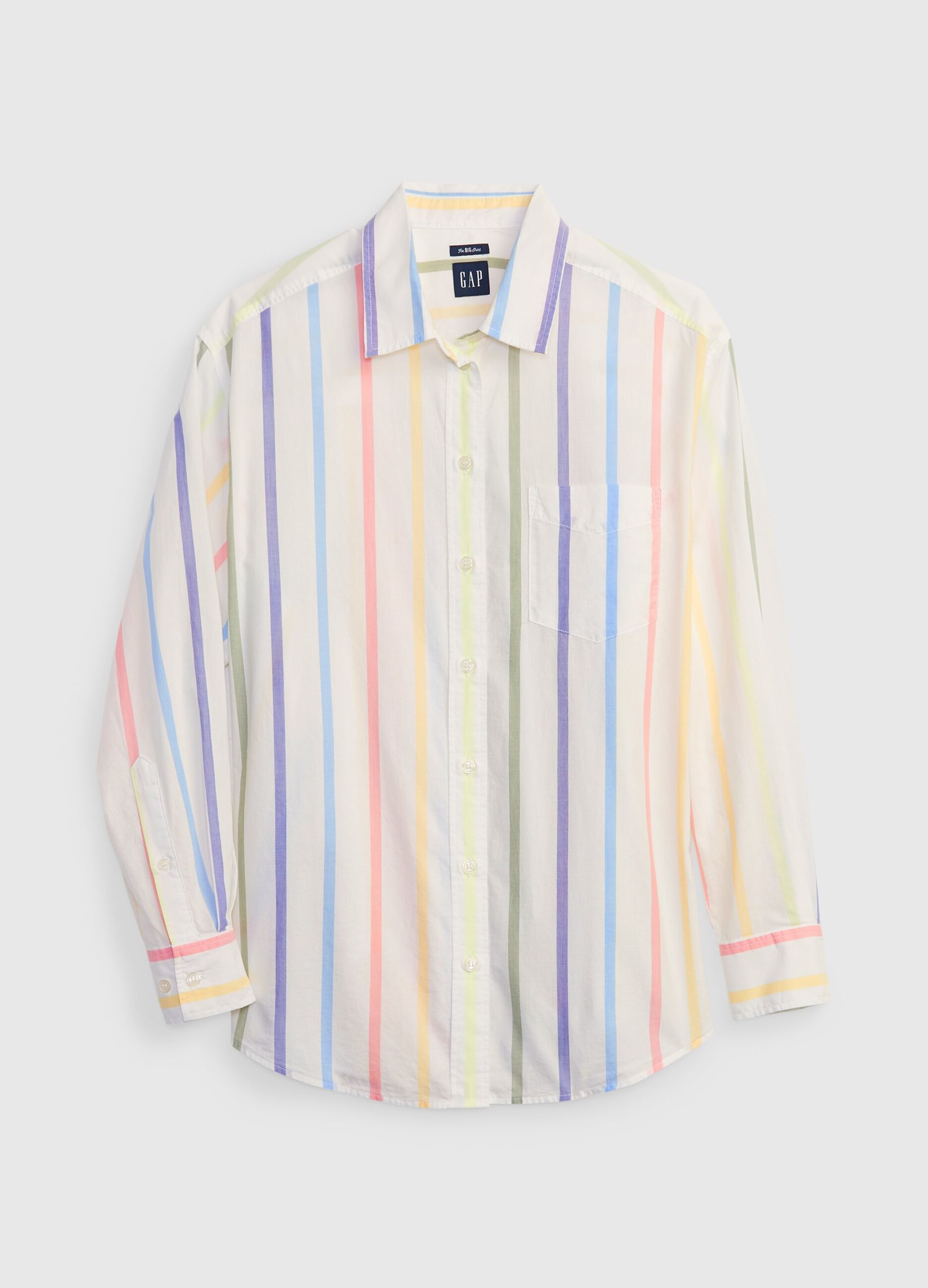 Oversized shirt with multicoloured stripes_3