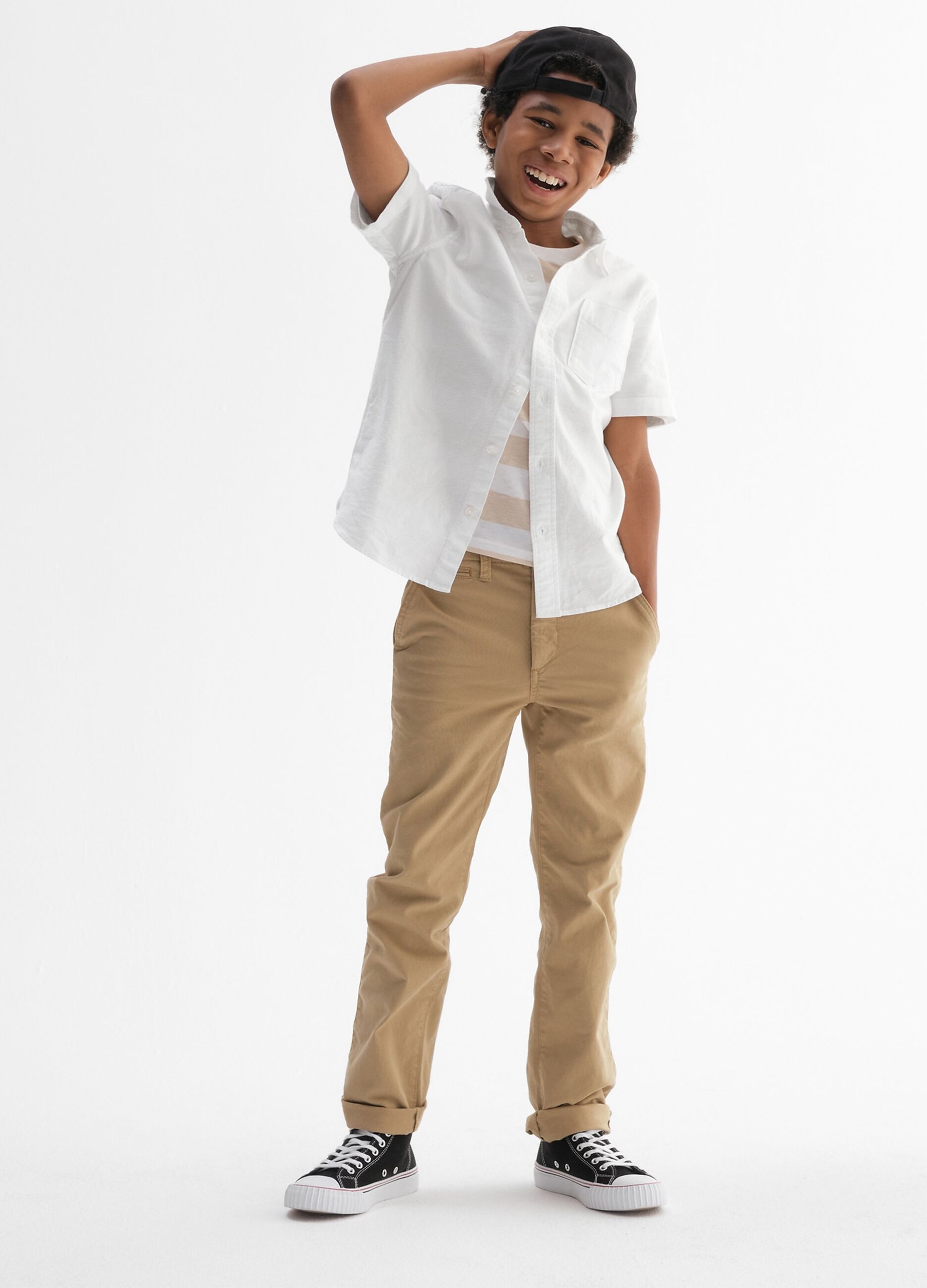 Camicia a maniche corte in cotone oxford