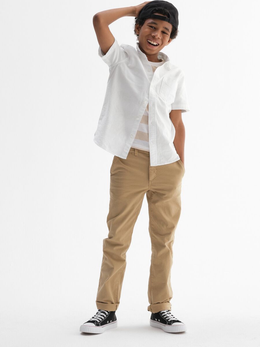 Camicia a maniche corte in cotone oxford Bambino_0