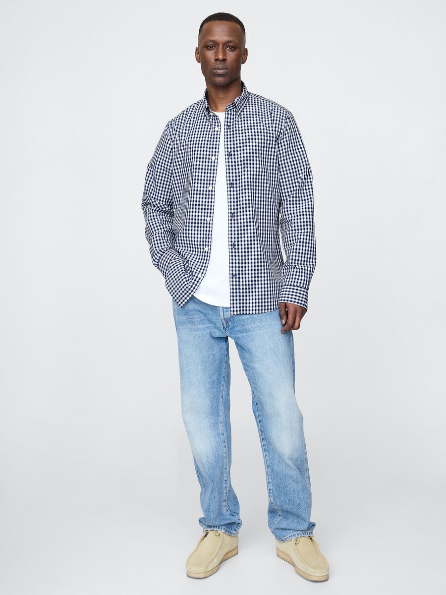 Camicia a quadri blu navy Man_1