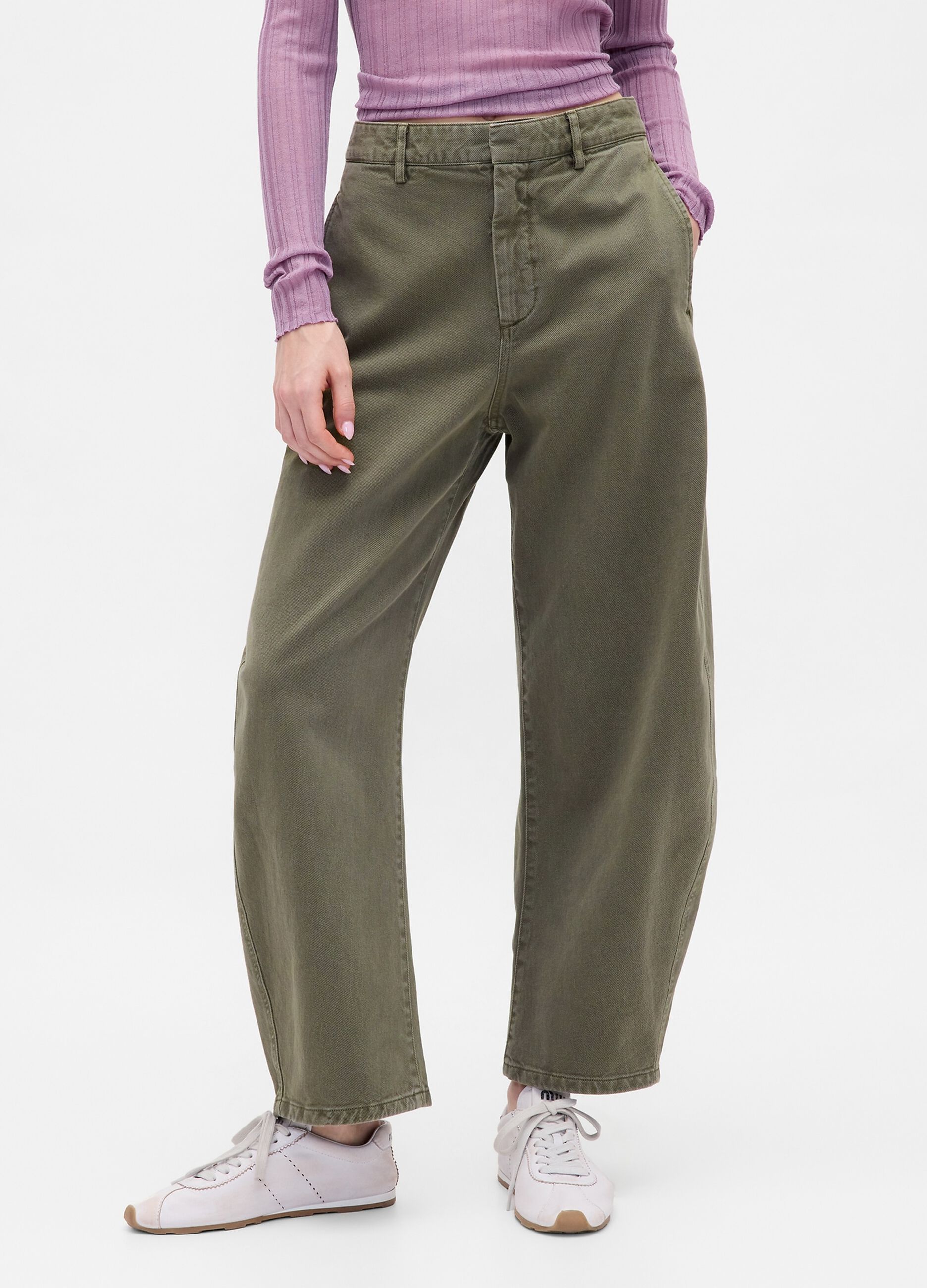 Pantaloni verde in cotone_1