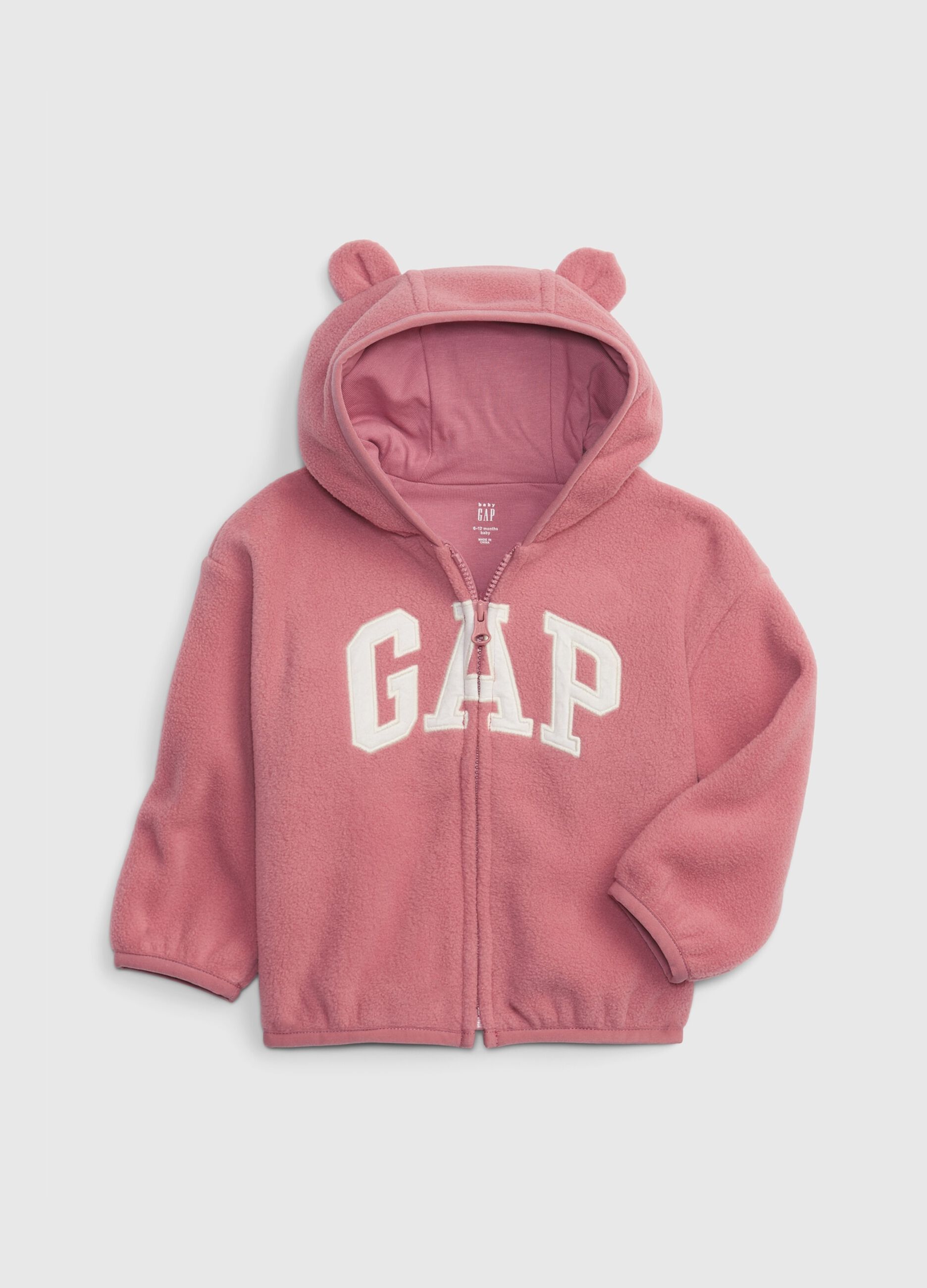 Full-zip con cappuccio e patch logo