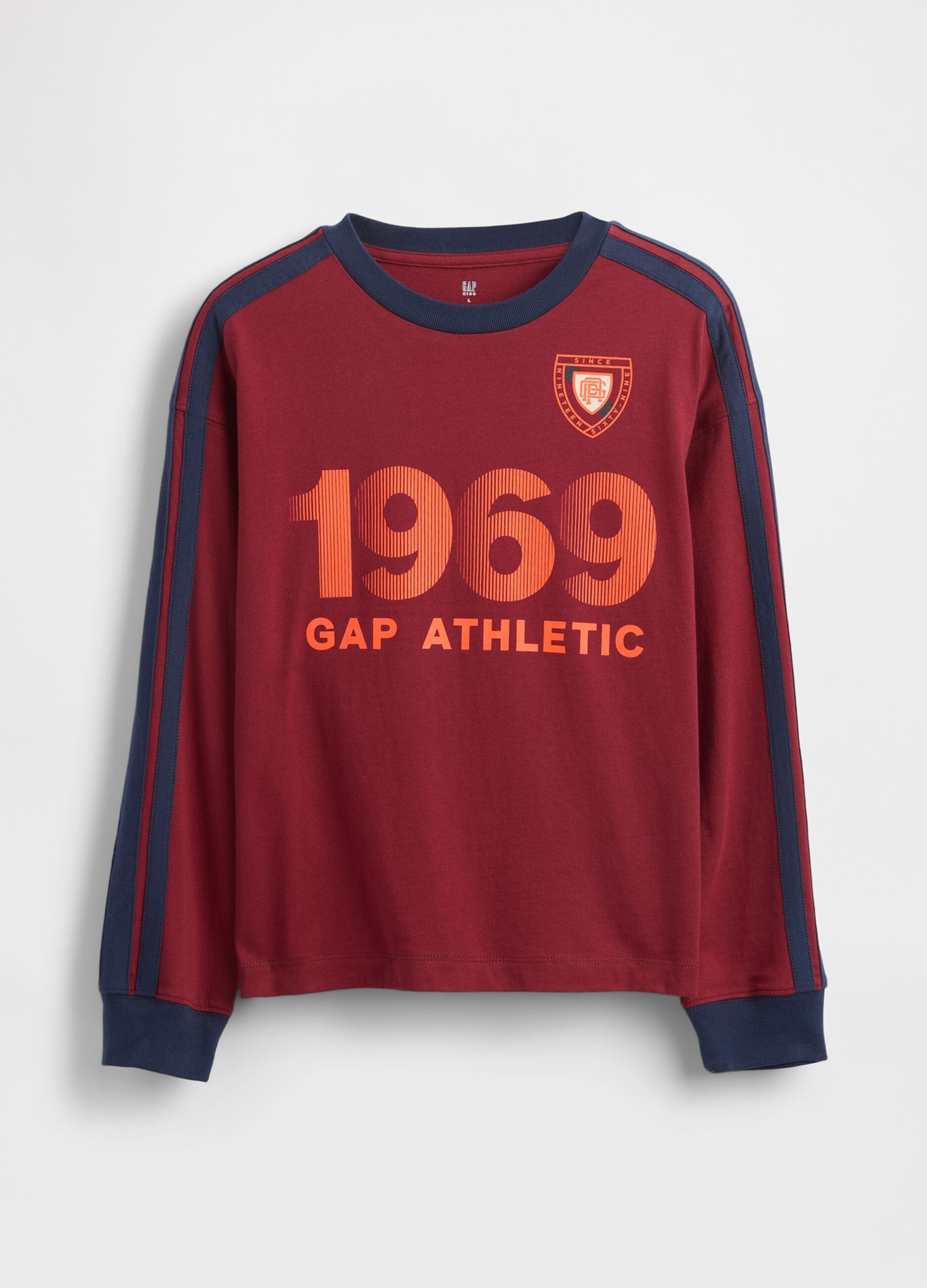 Maglia rossa a maniche lunghe in cotone