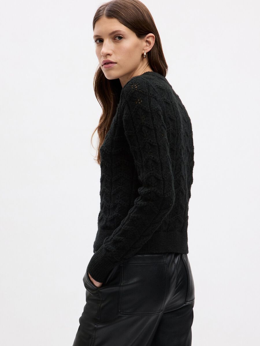 Cardigan con lavorazione pointelle Donna_1