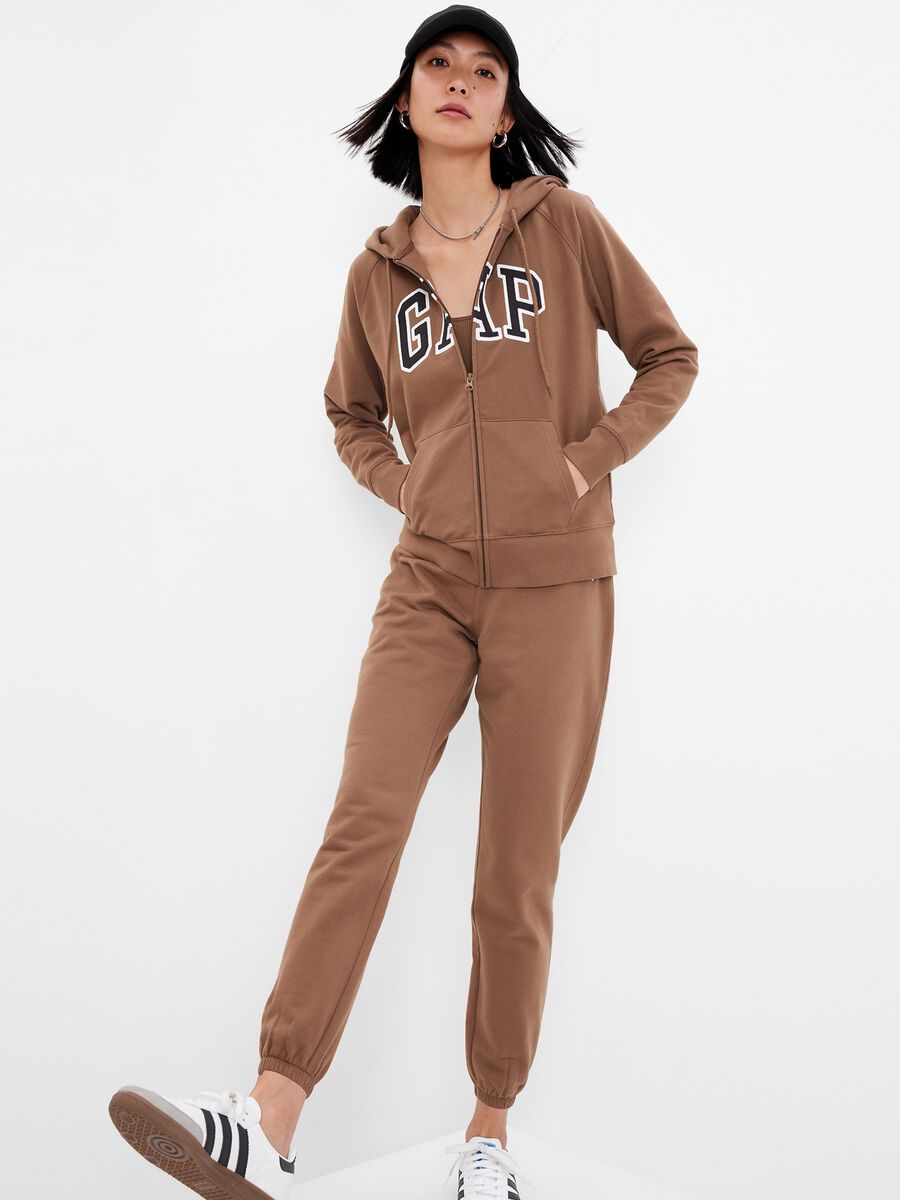 Full-zip con cappuccio e stampa logo Donna_0