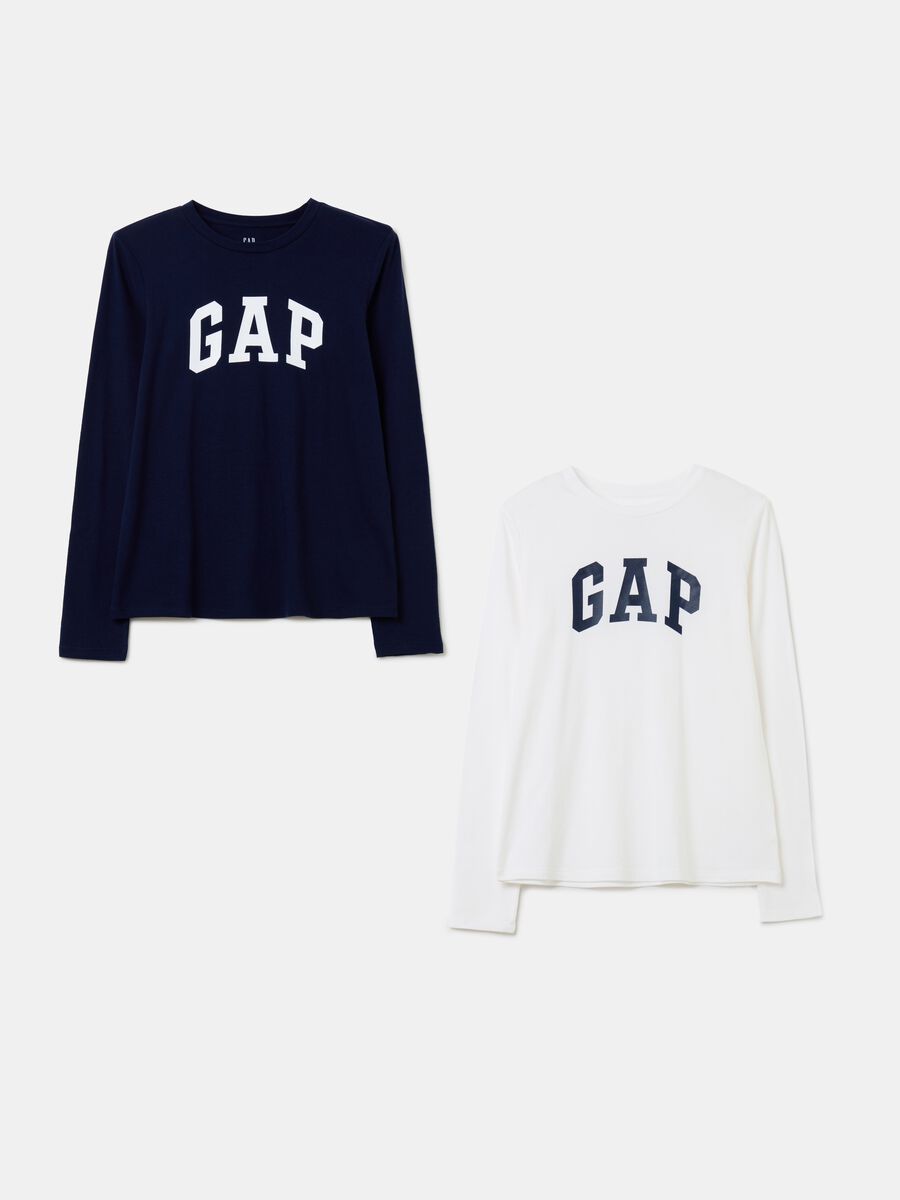 Bipack t-shirt a maniche lunghe stampa logo Donna_0