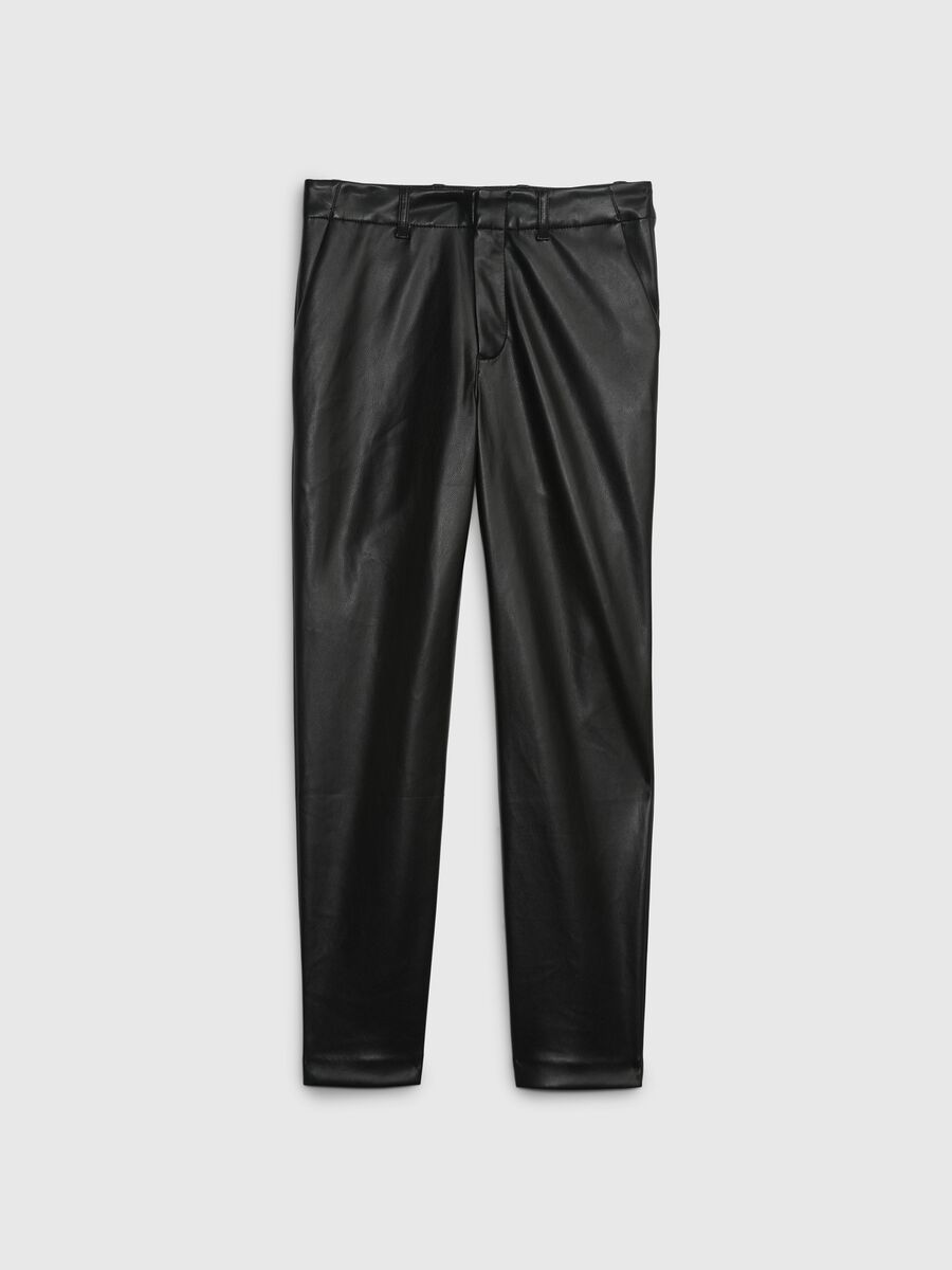 Pantaloni slim fit effetto lucido Donna_5