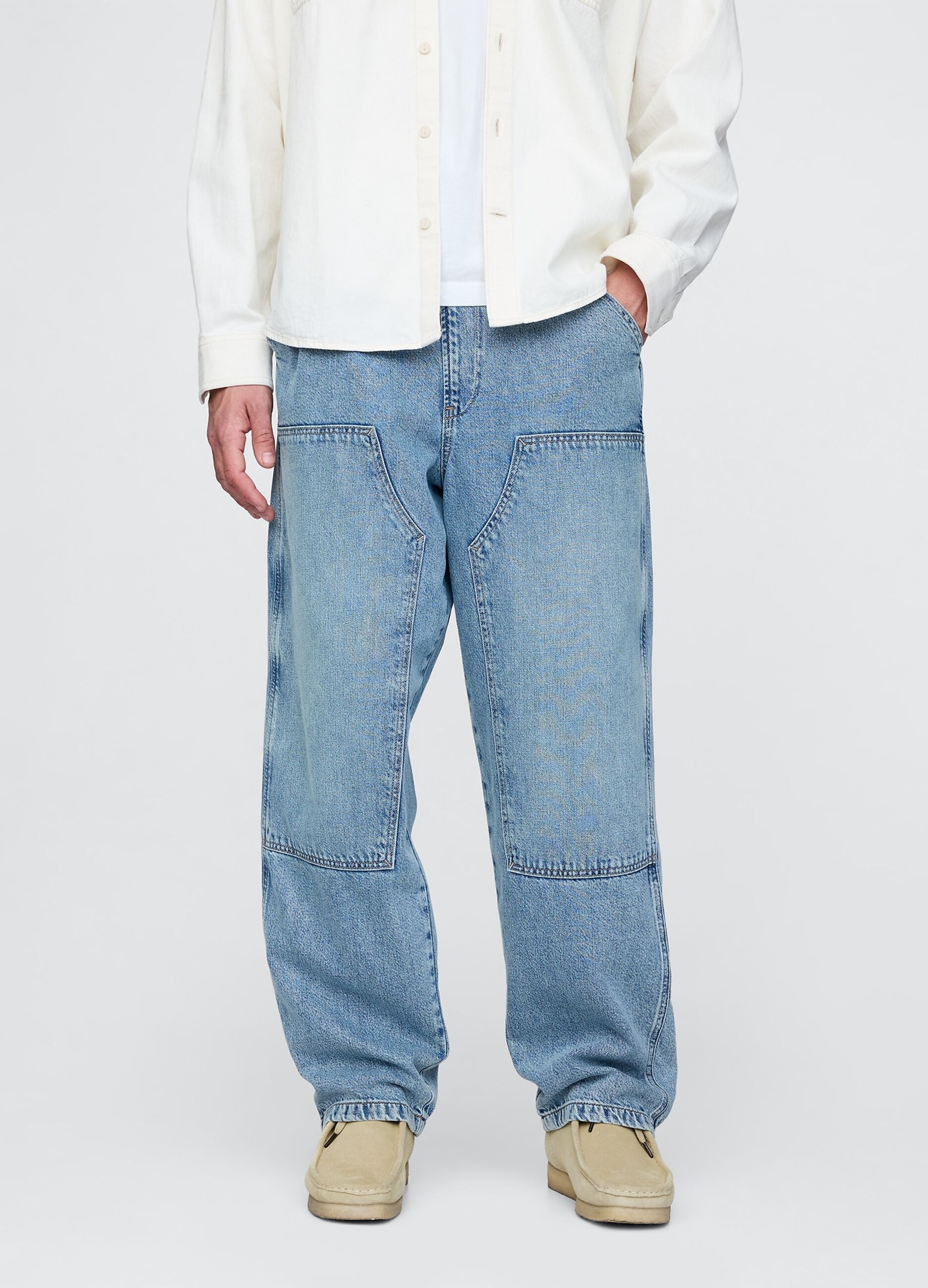 Jeans blu baggy in cotone e Lyocell Gap_1